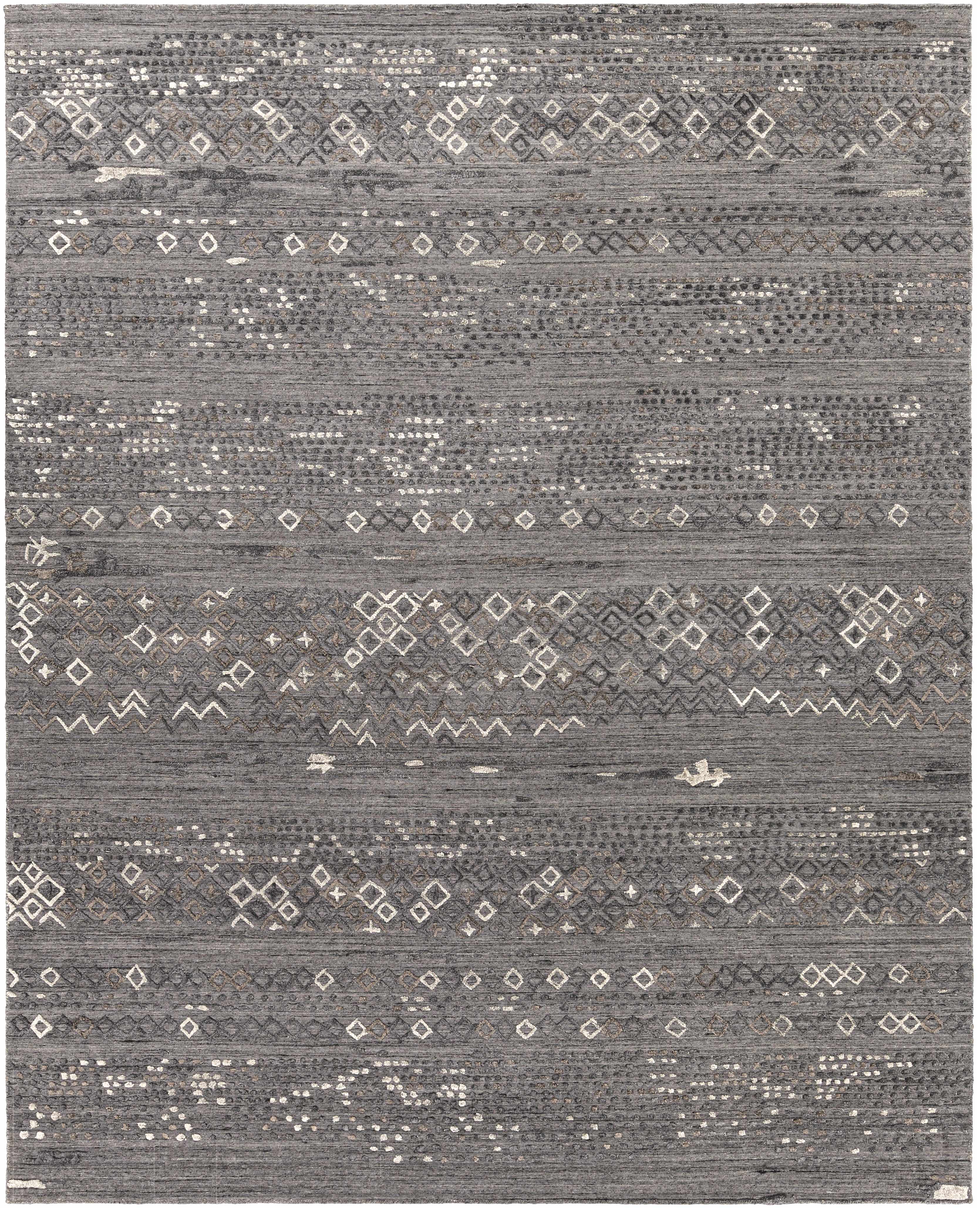 Galchutt Embossed Gray Premium Viscose&Wool Rug - Clearance - Image 5