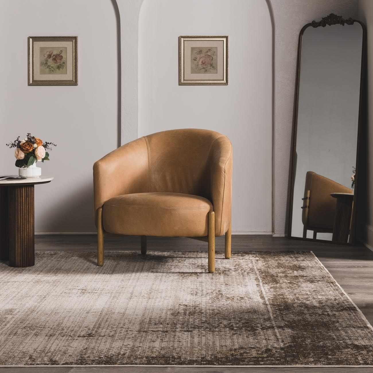 Galey Alix x Livabliss Abstract Modern Marble Cream/Dark Brown Myrtle Avenue IV Area Rug - Image 11