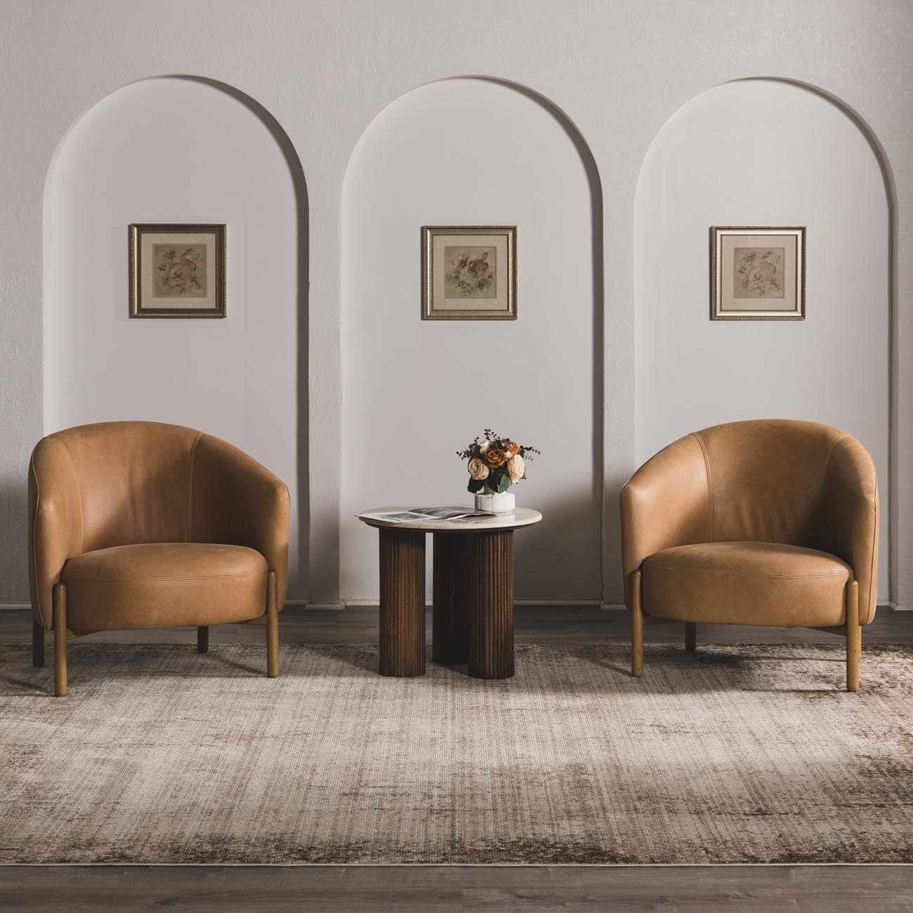 Galey Alix x Livabliss Abstract Modern Marble Cream/Dark Brown Myrtle Avenue IV Area Rug - Image 2