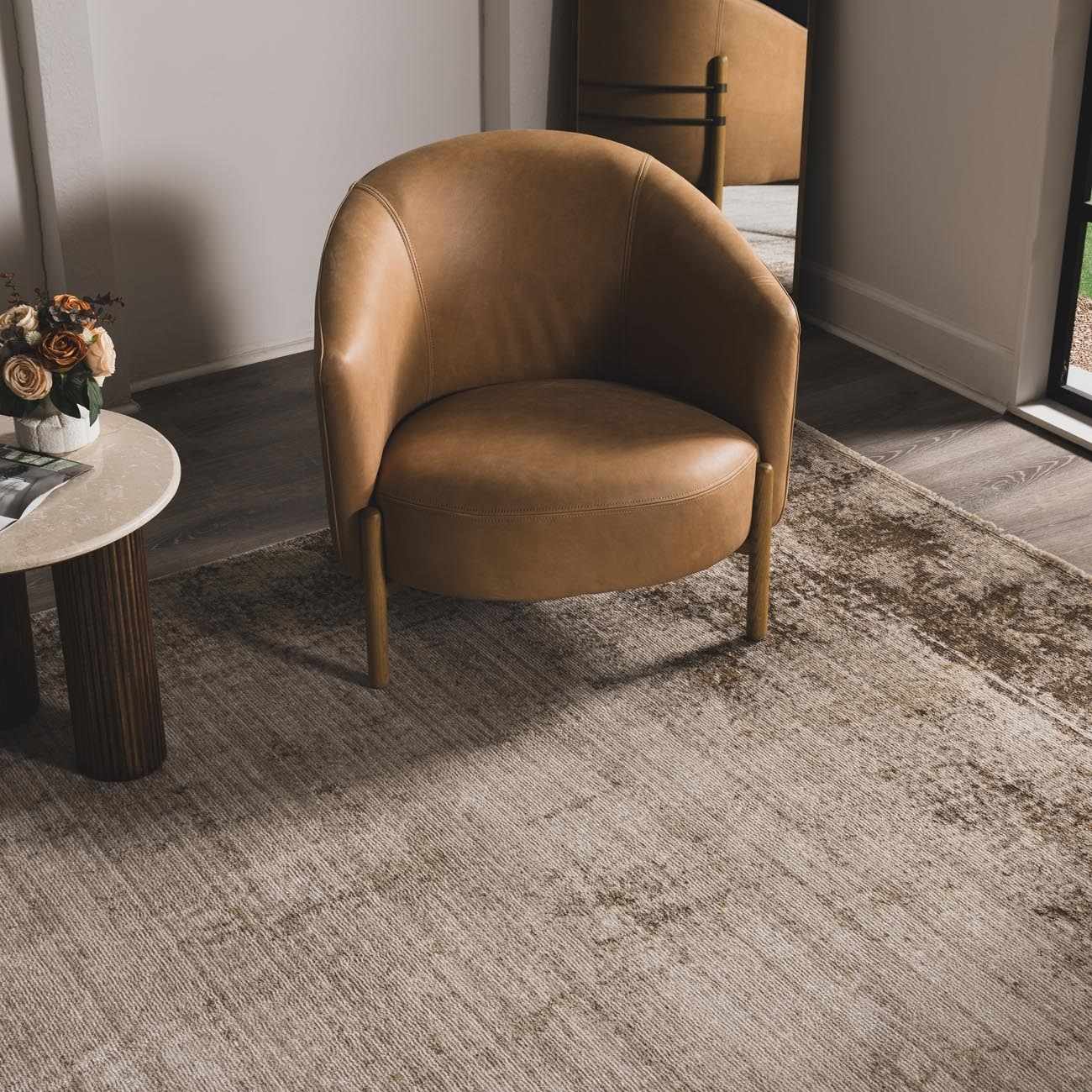 Galey Alix x Livabliss Abstract Modern Marble Cream/Dark Brown Myrtle Avenue IV Area Rug - Image 3