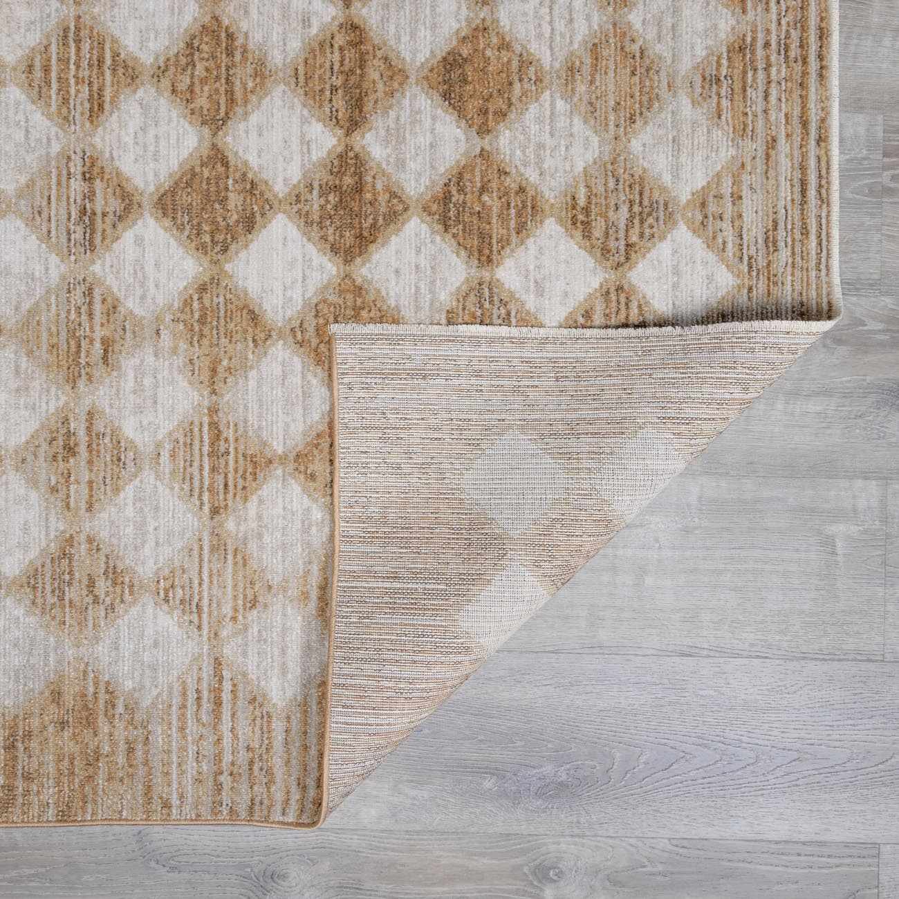 Galey Alix x Livabliss Scandi Geometric Taupe/Mustard Myrtle Avenue V Area Rug - Image 4