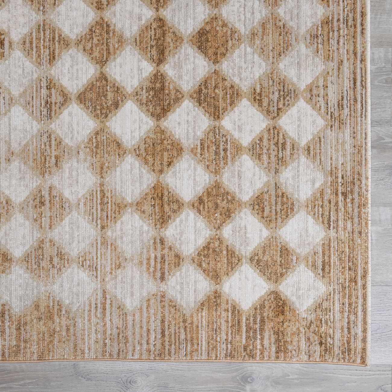 Galey Alix x Livabliss Scandi Geometric Taupe/Mustard Myrtle Avenue V Area Rug - Image 6