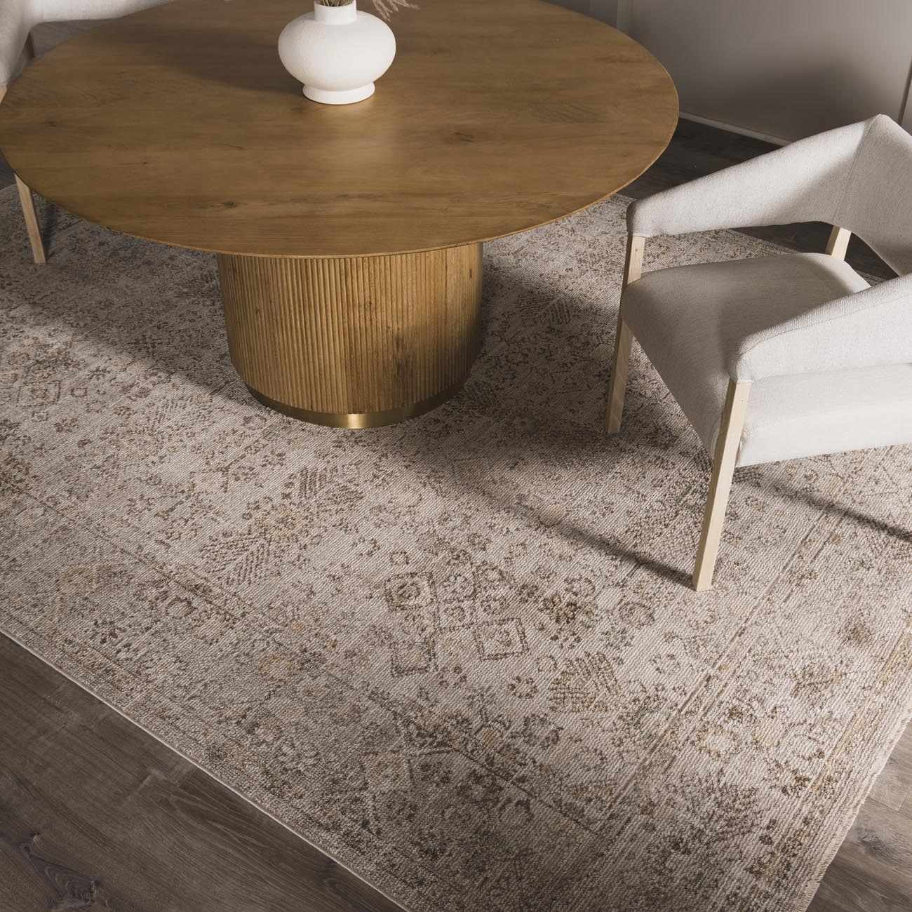 Galey Alix x Livabliss Vintage Oriental Boho Taupe/Cream Myrtle Avenue I Area Rug - Image 3