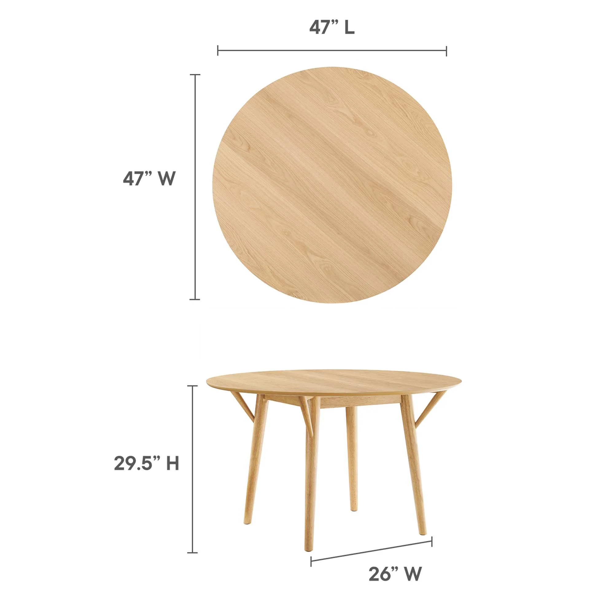 Gallant 47" Round Dining Table by Modway - Image 3