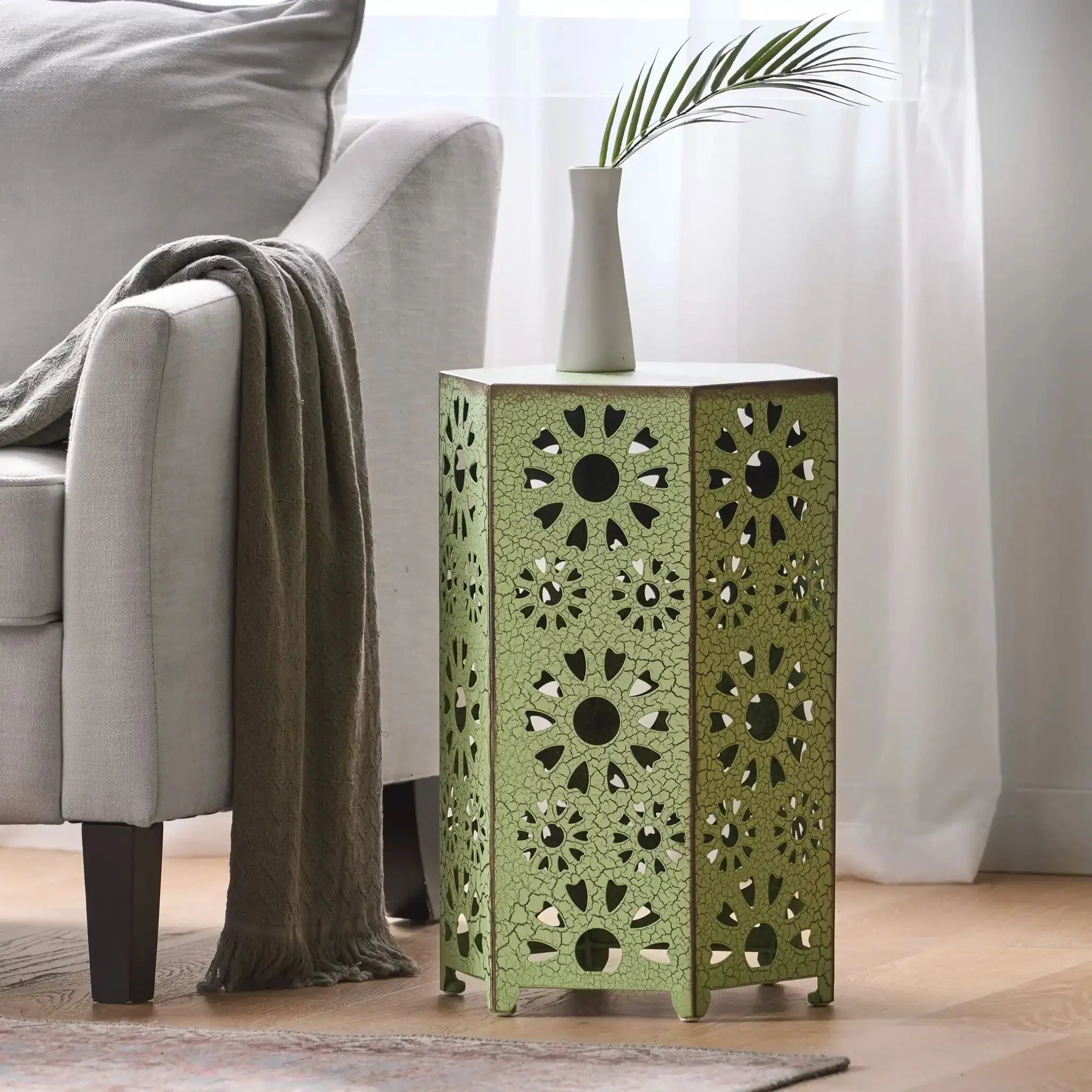 Galore - Side Table With Sunburst Cut-Out Design - Image 3