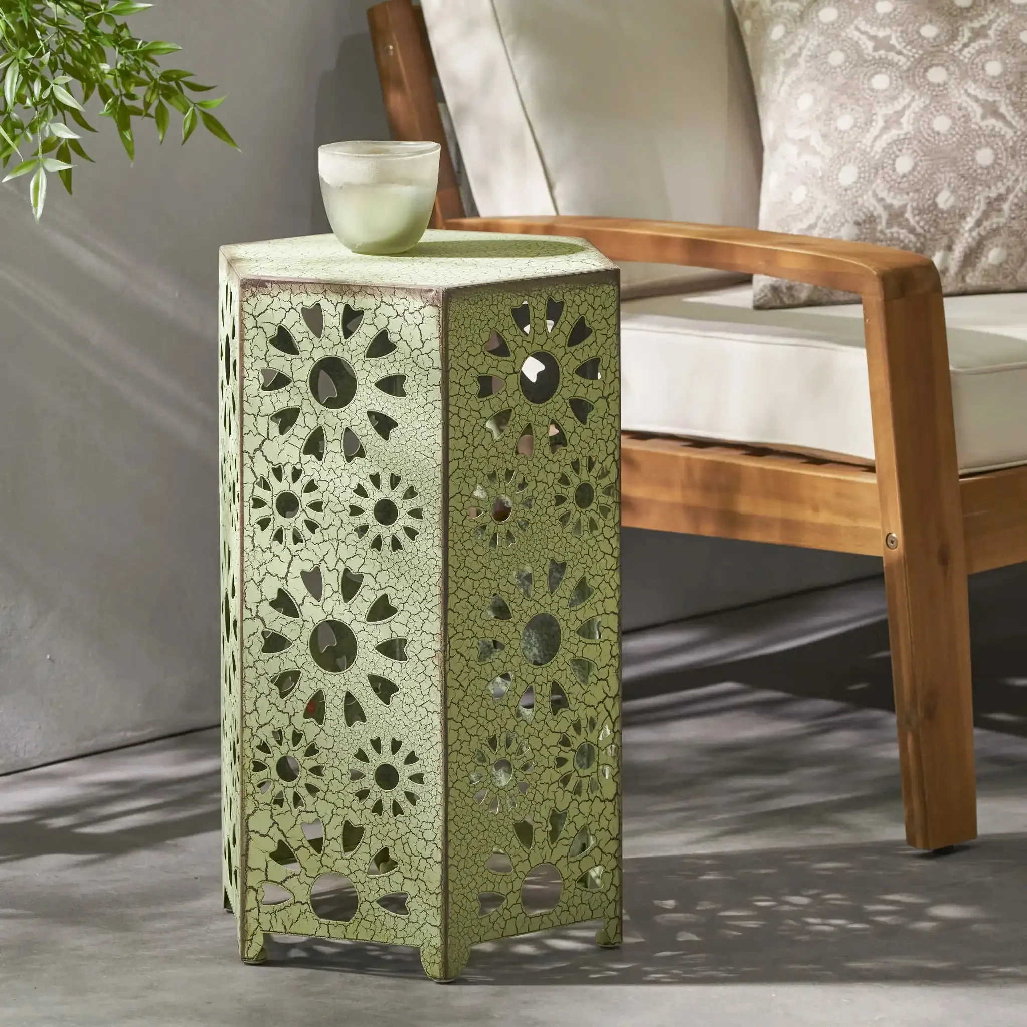 Galore - Side Table With Sunburst Cut-Out Design - Image 8