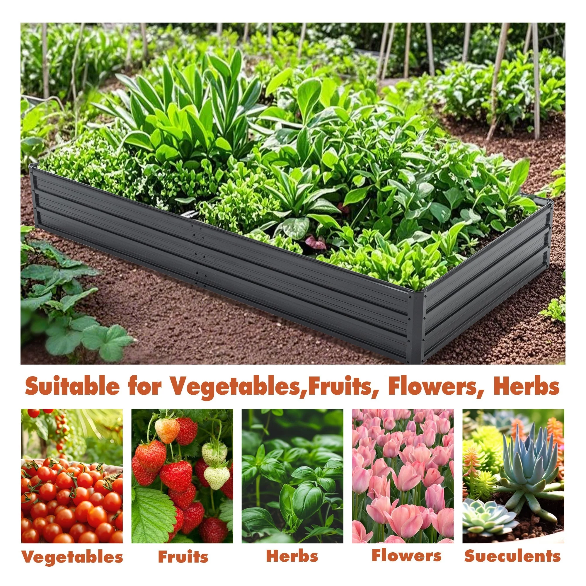 Galvanized Raised Garden Beds Outdoor 8×4×1 ft Planter - Image 4