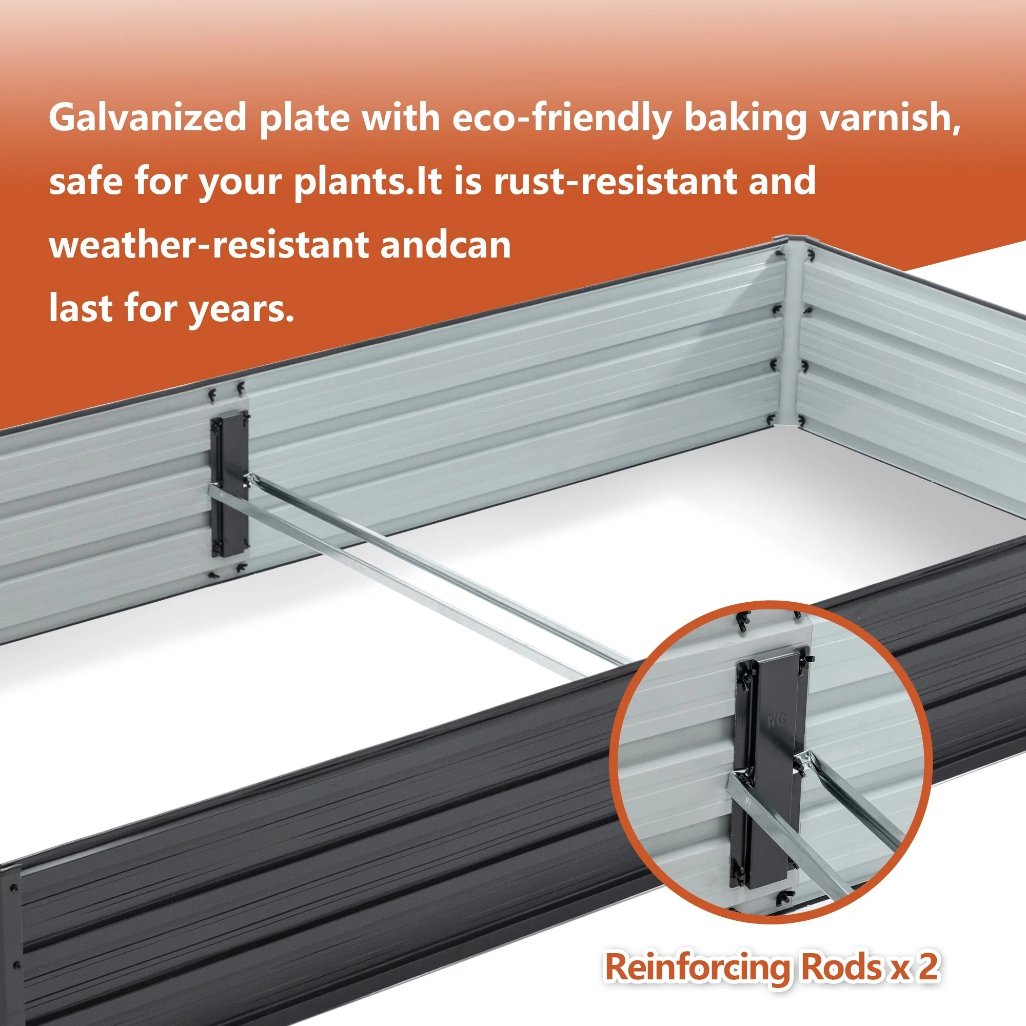 Galvanized Raised Garden Beds Outdoor 8×4×1 ft Planter - Image 7
