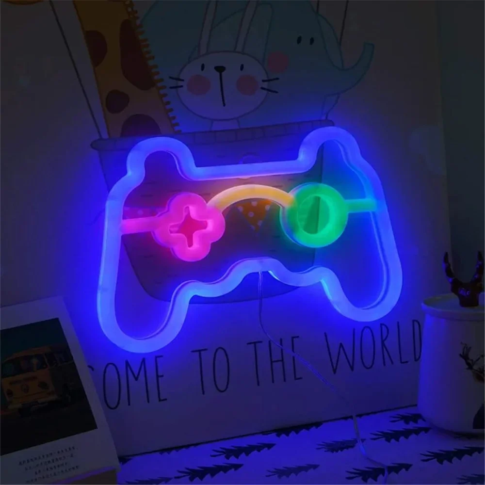 Gamepad Neon Sign Blue LED Gamer Room Wall Light Gaming Decor Night Lamp - Image 3