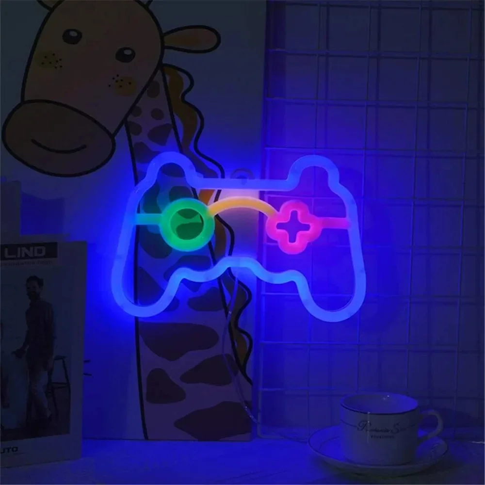 Gamepad Neon Sign Blue LED Gamer Room Wall Light Gaming Decor Night Lamp - Image 4