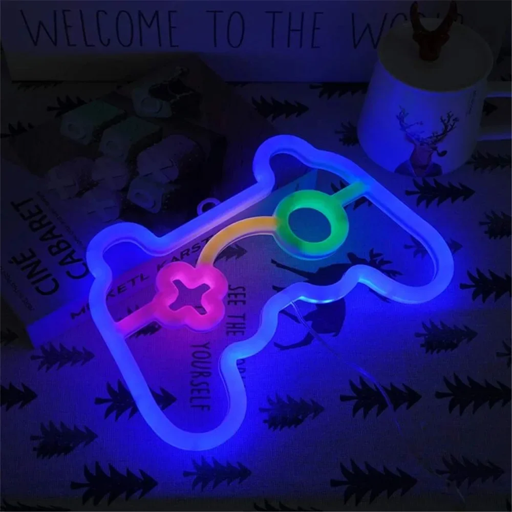 Gamepad Neon Sign Blue LED Gamer Room Wall Light Gaming Decor Night Lamp - Image 5