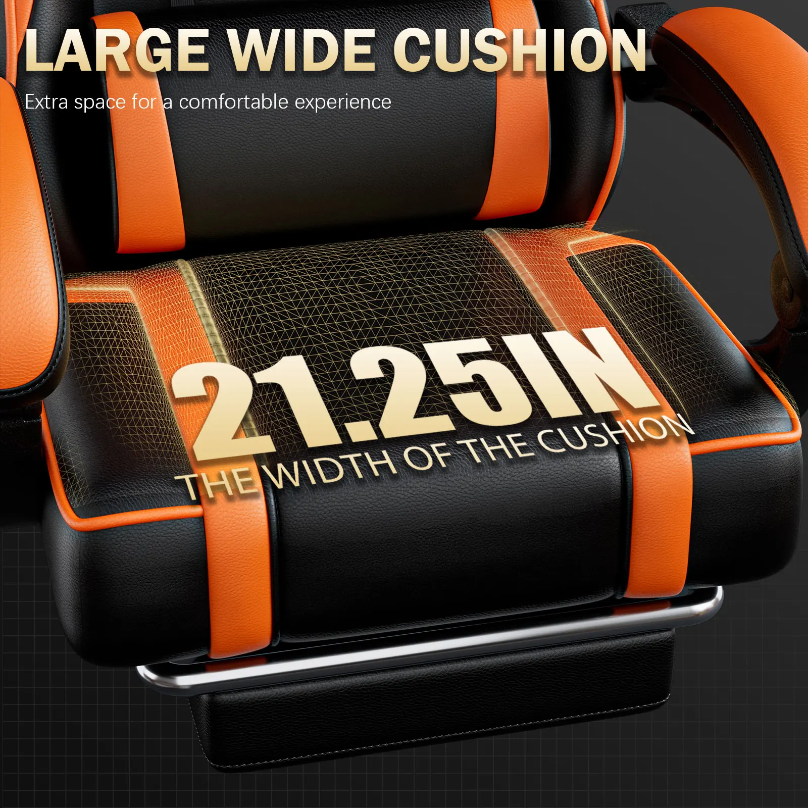 Gaming Chair with Footrest Reclining PU Leather Ergonomic Office Desk Chair - Image 6