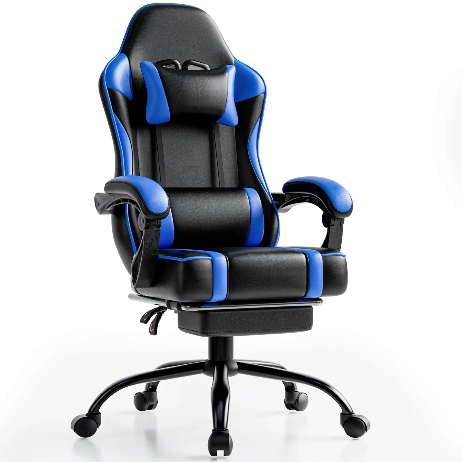 Gaming Chair with Footrest Reclining PU Leather Ergonomic Office Desk Chair - Image 7