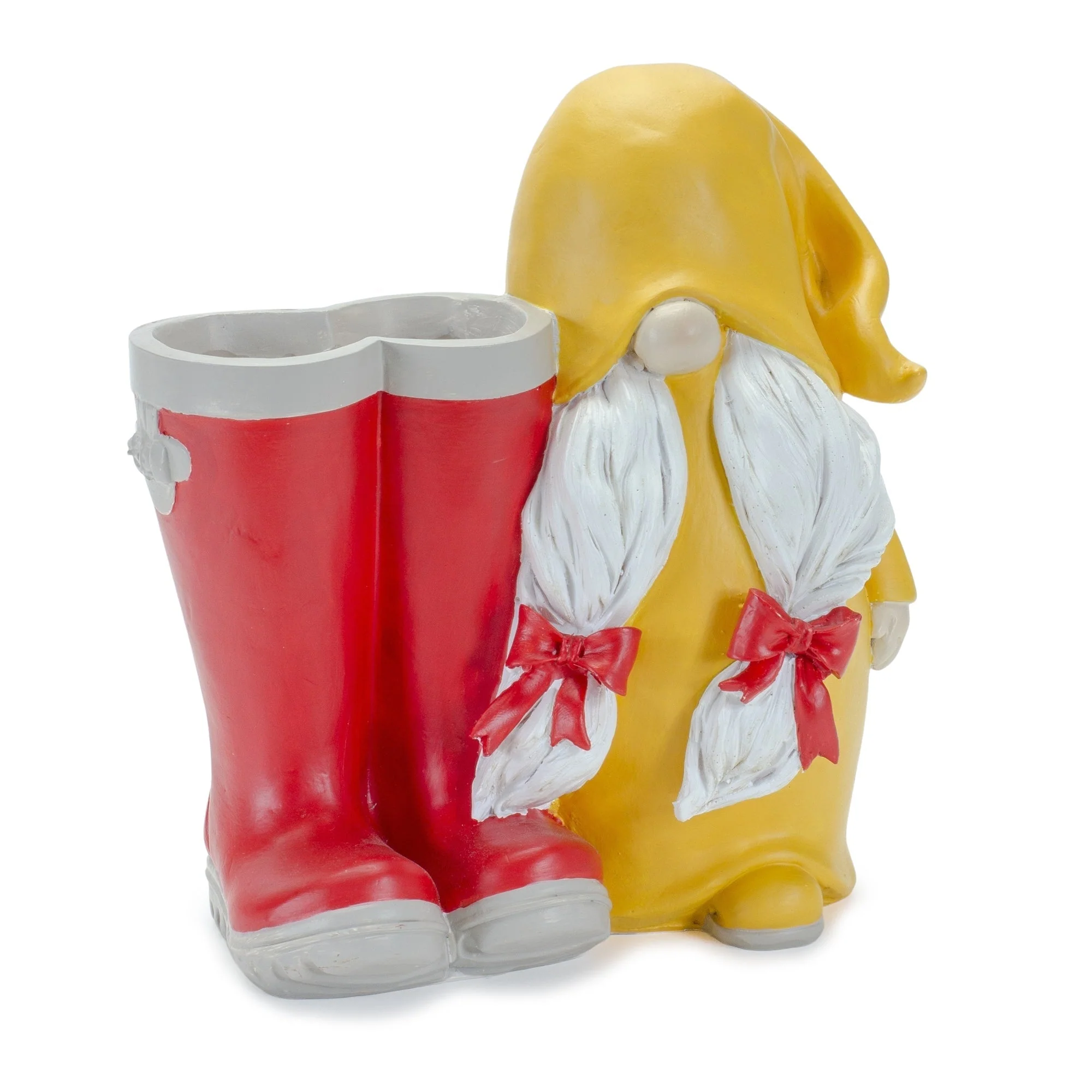 Garden Gnome With Rainboot Planter Or Vase (Set of 2) - Image 2