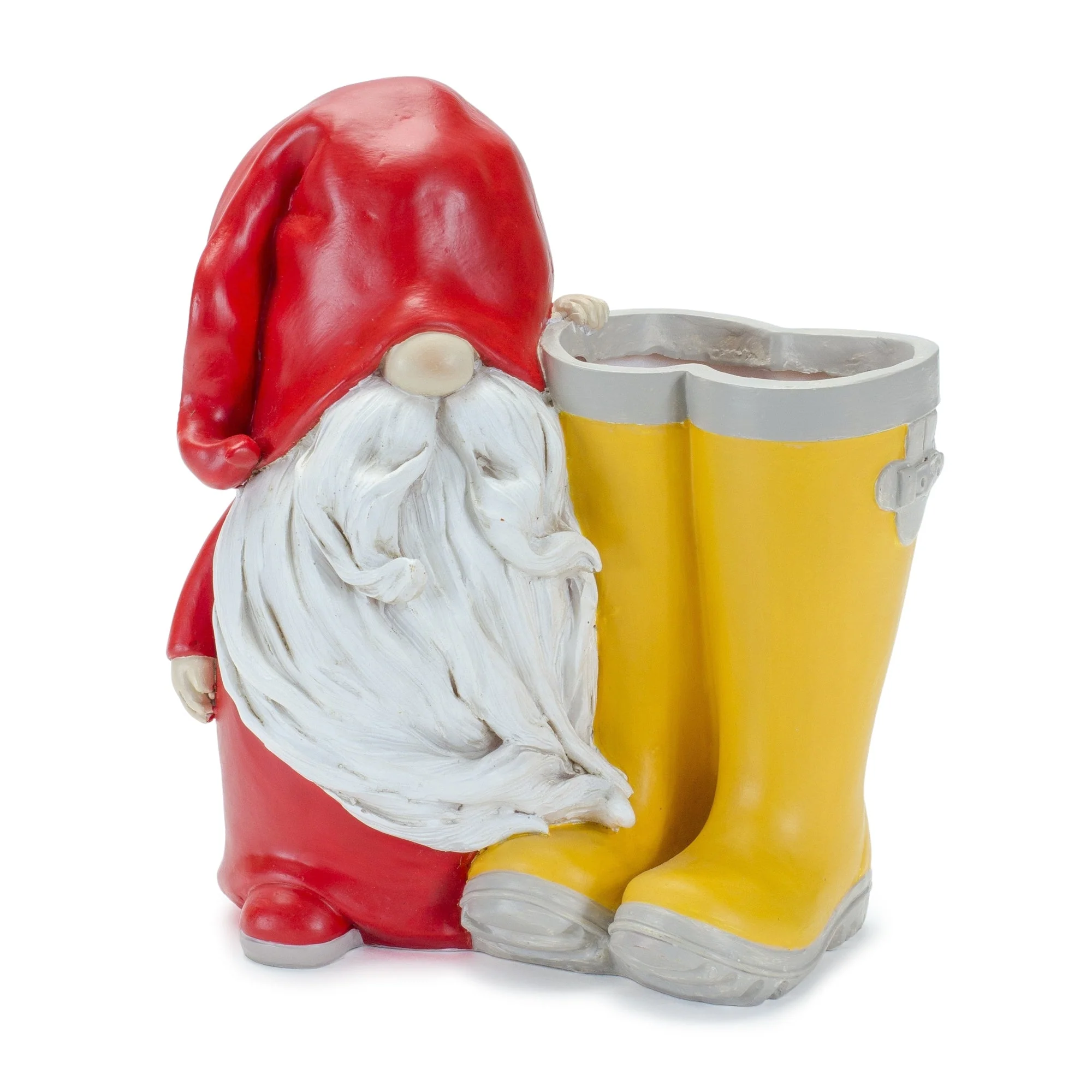 Garden Gnome With Rainboot Planter Or Vase (Set of 2) - Image 3