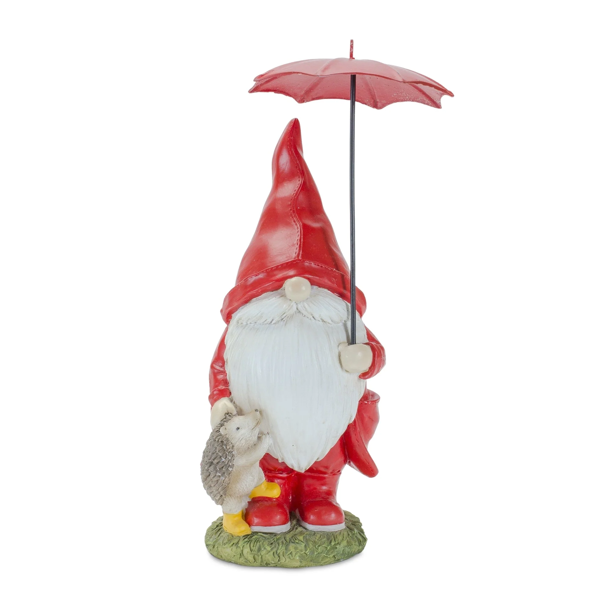 Garden gnome with umbrella and woodland animals (set of 4) - Image 4