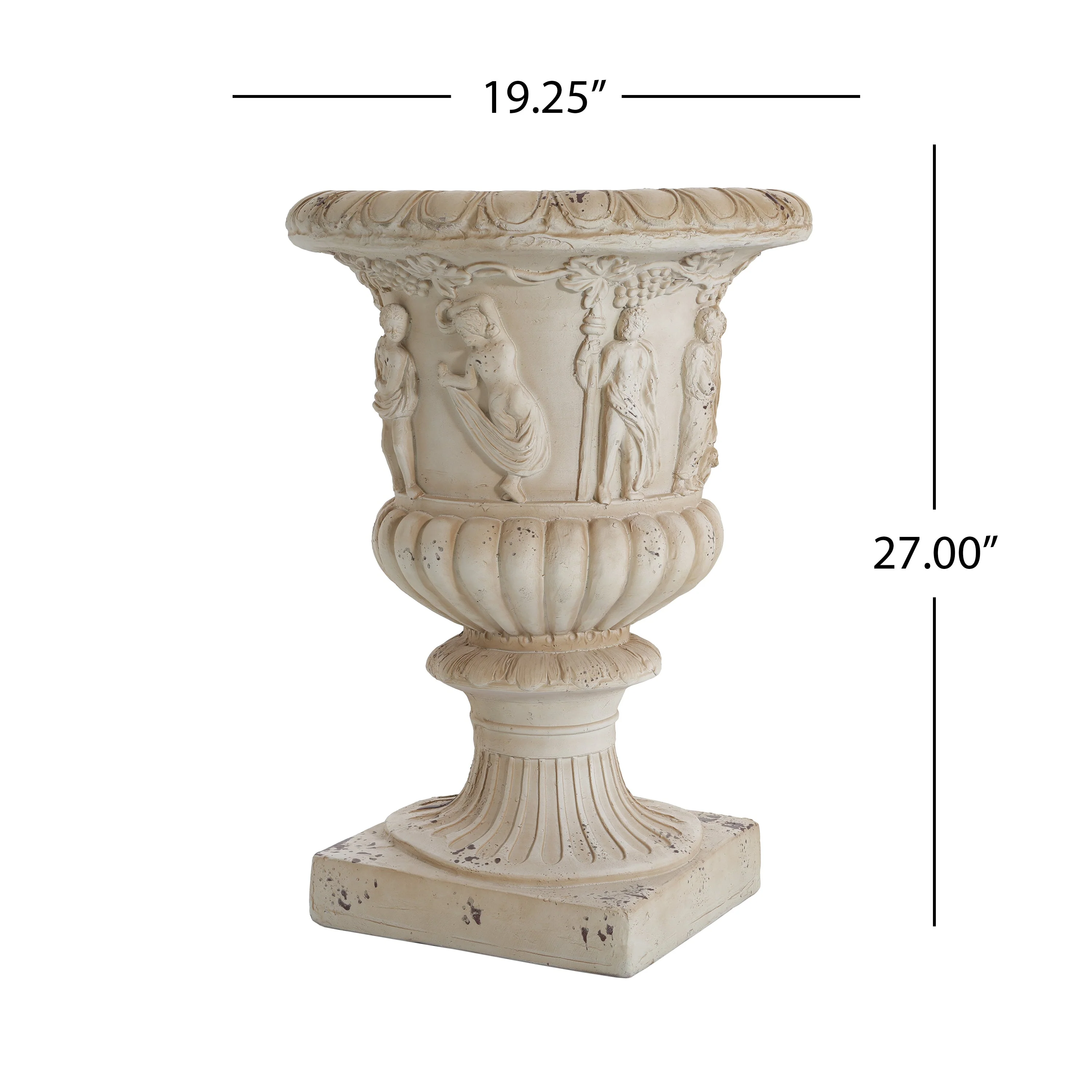 Garden Urn, Antique White, 27" H - Image 3
