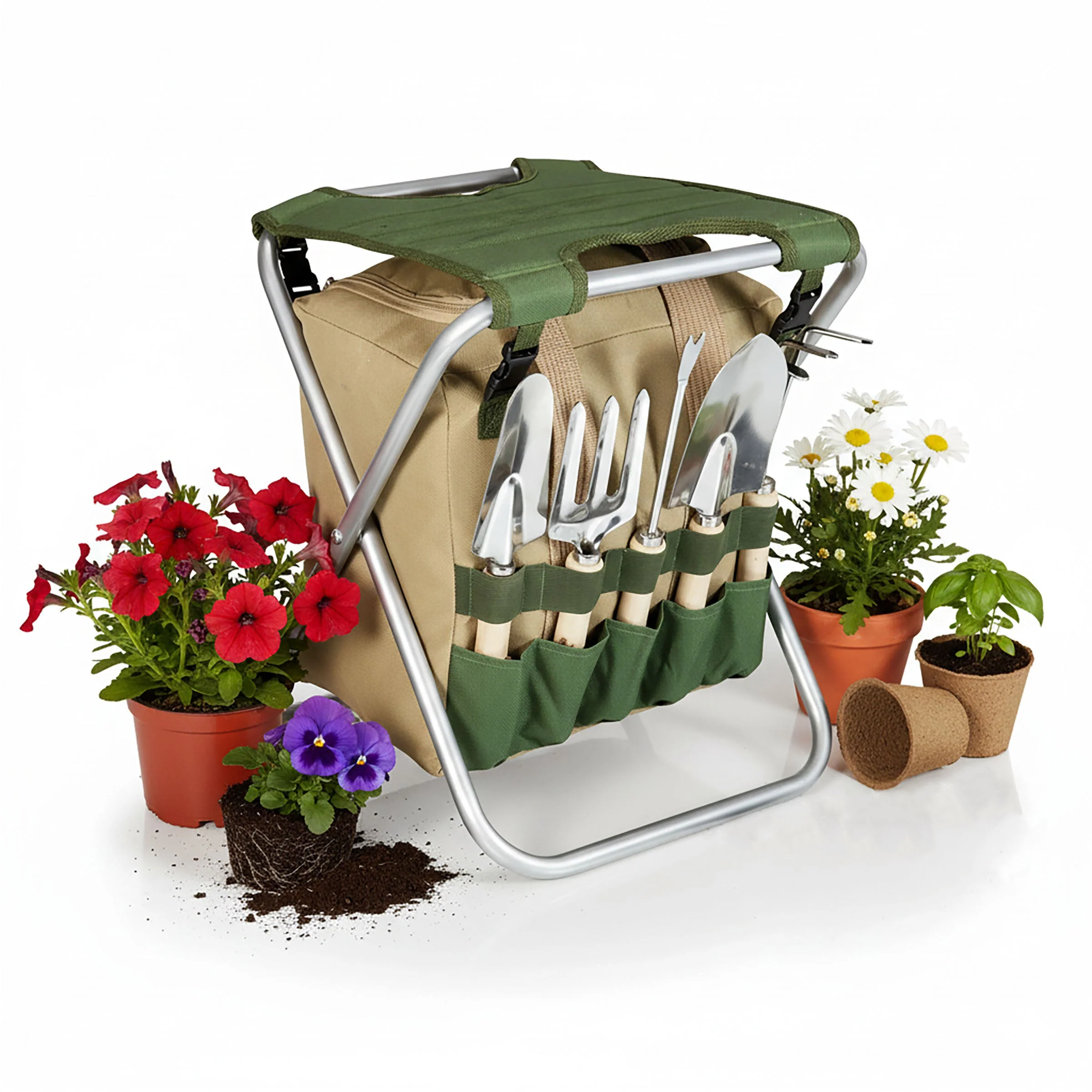 Gardener Folding Seat with Tools - Image 15