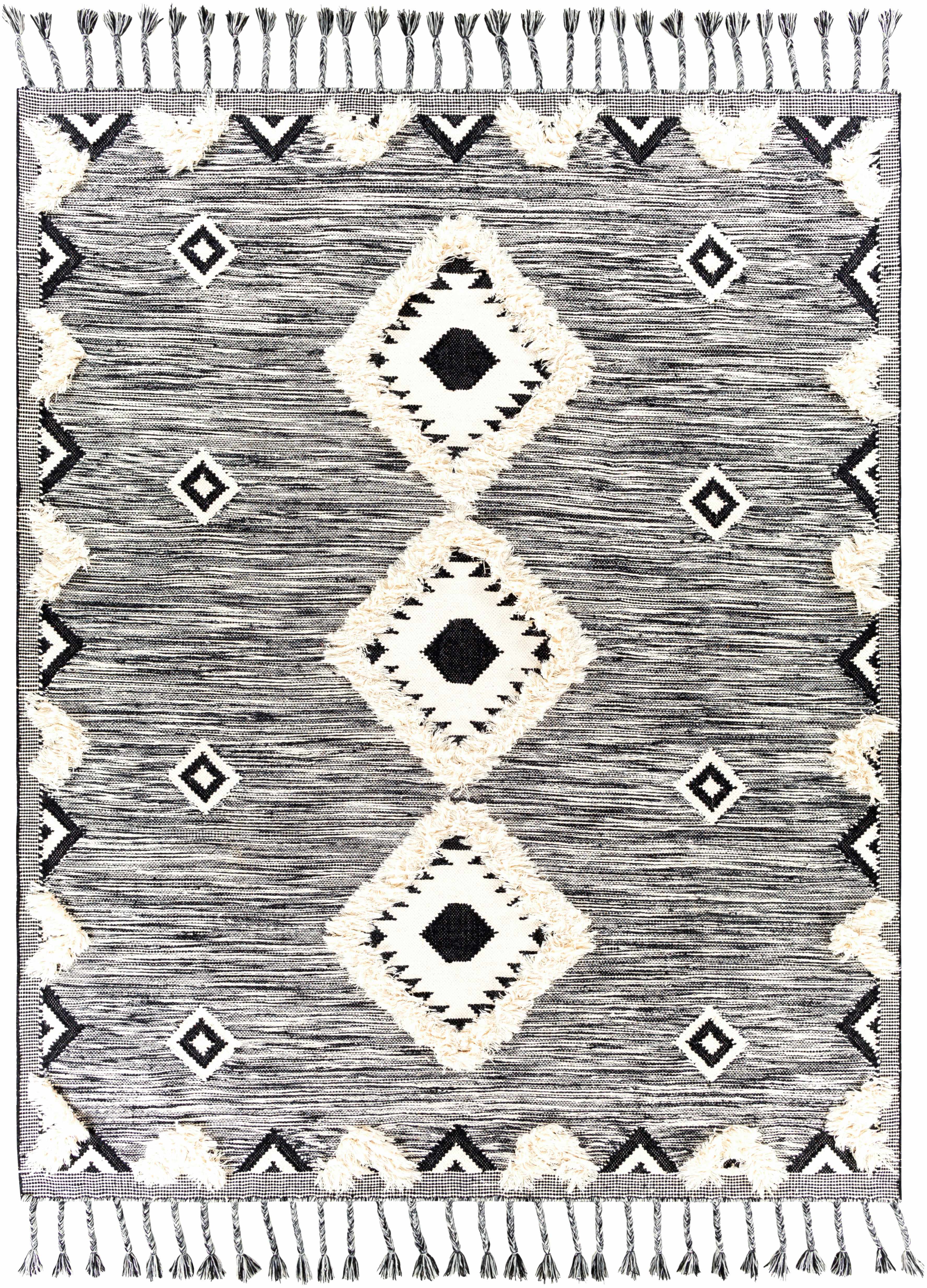 Gardner Cream on Gray Wool Tassel Rug - Clearance - Image 10