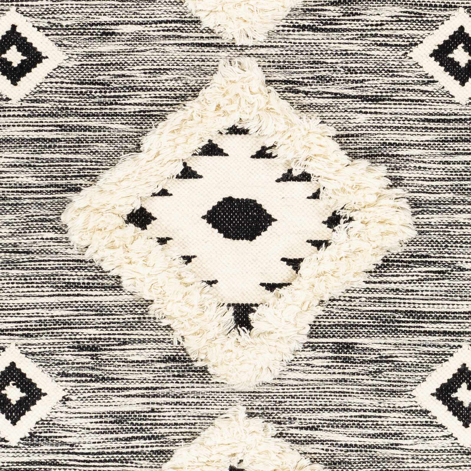 Gardner Cream on Gray Wool Tassel Rug - Clearance - Image 3