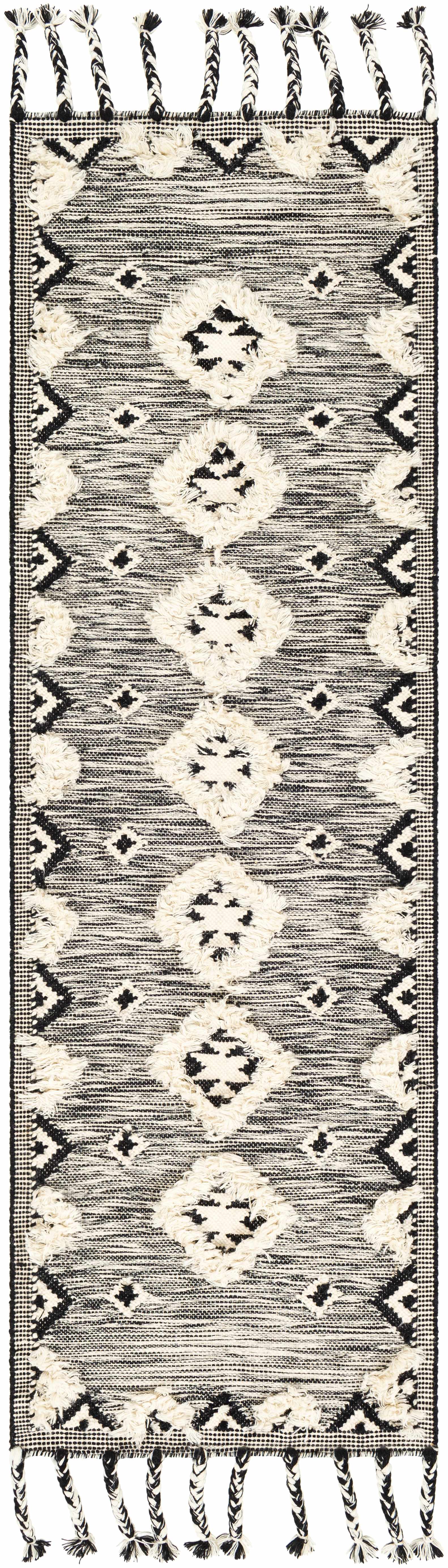 Gardner Cream on Gray Wool Tassel Rug - Clearance - Image 9