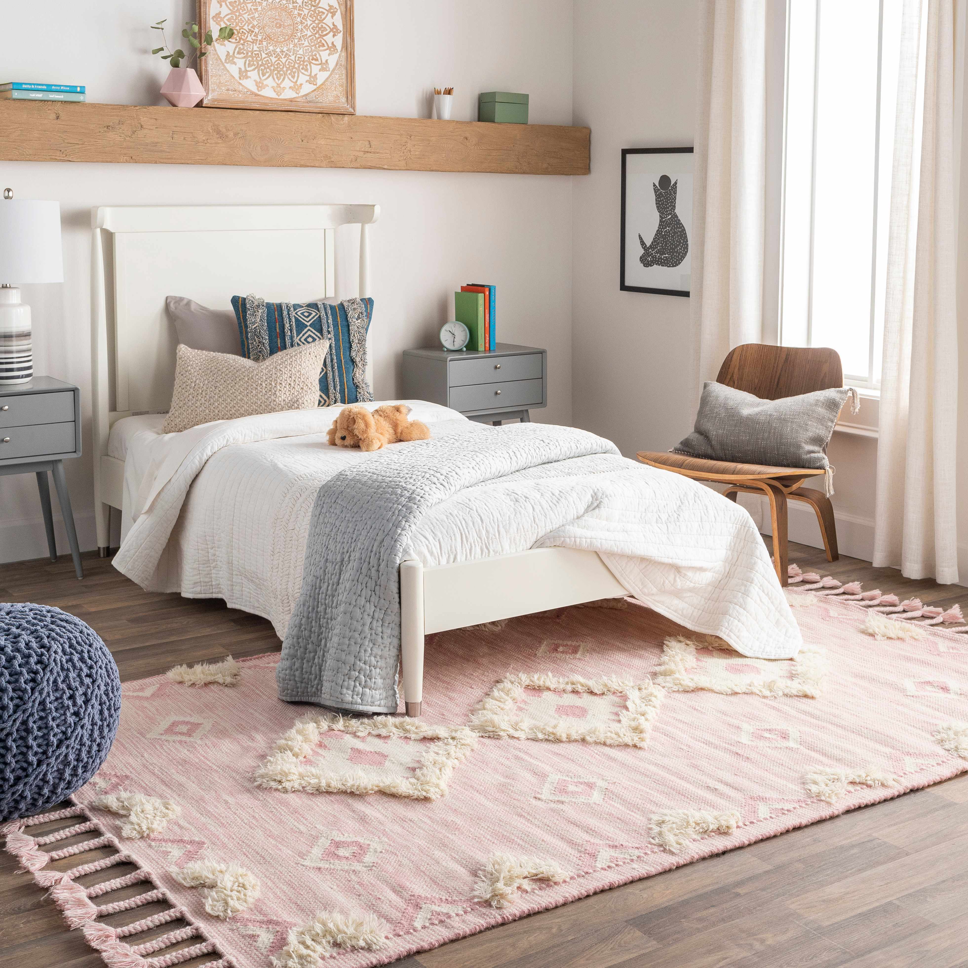 Gardner Pink Wool Tassel Rug - Clearance - Image 2