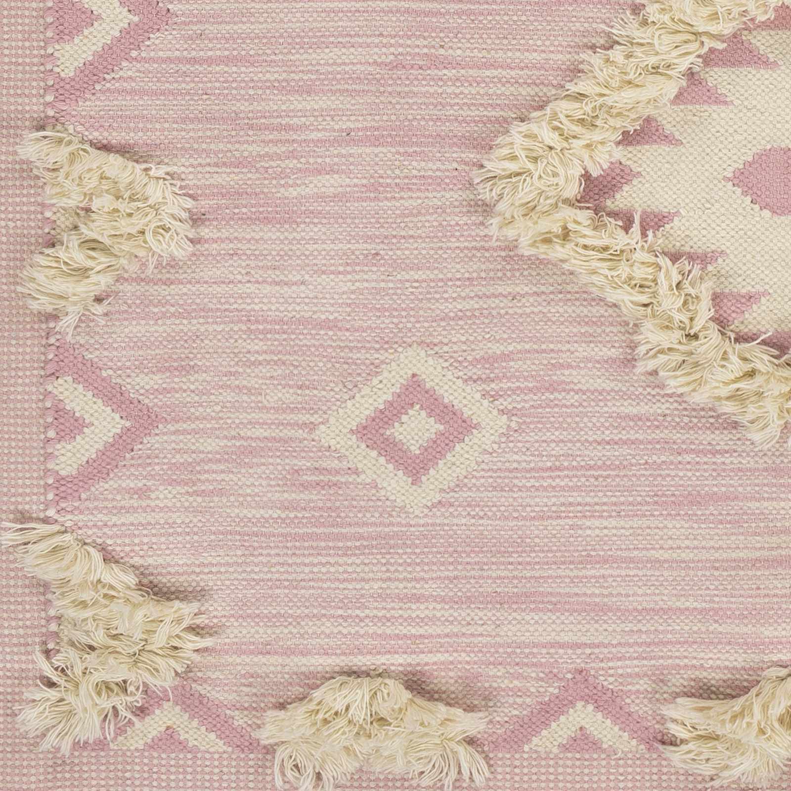 Gardner Pink Wool Tassel Rug - Clearance - Image 4