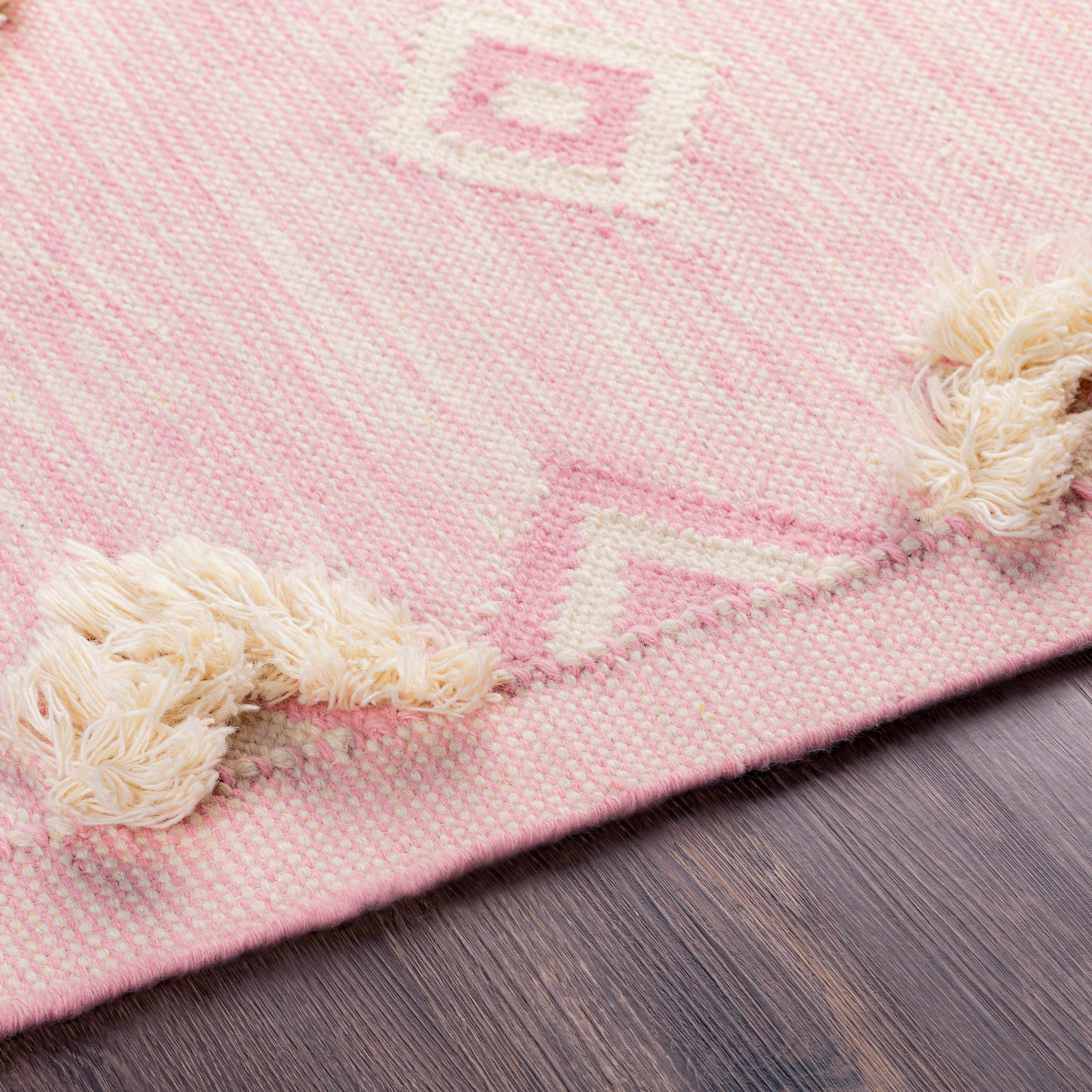 Gardner Pink Wool Tassel Rug - Clearance - Image 5