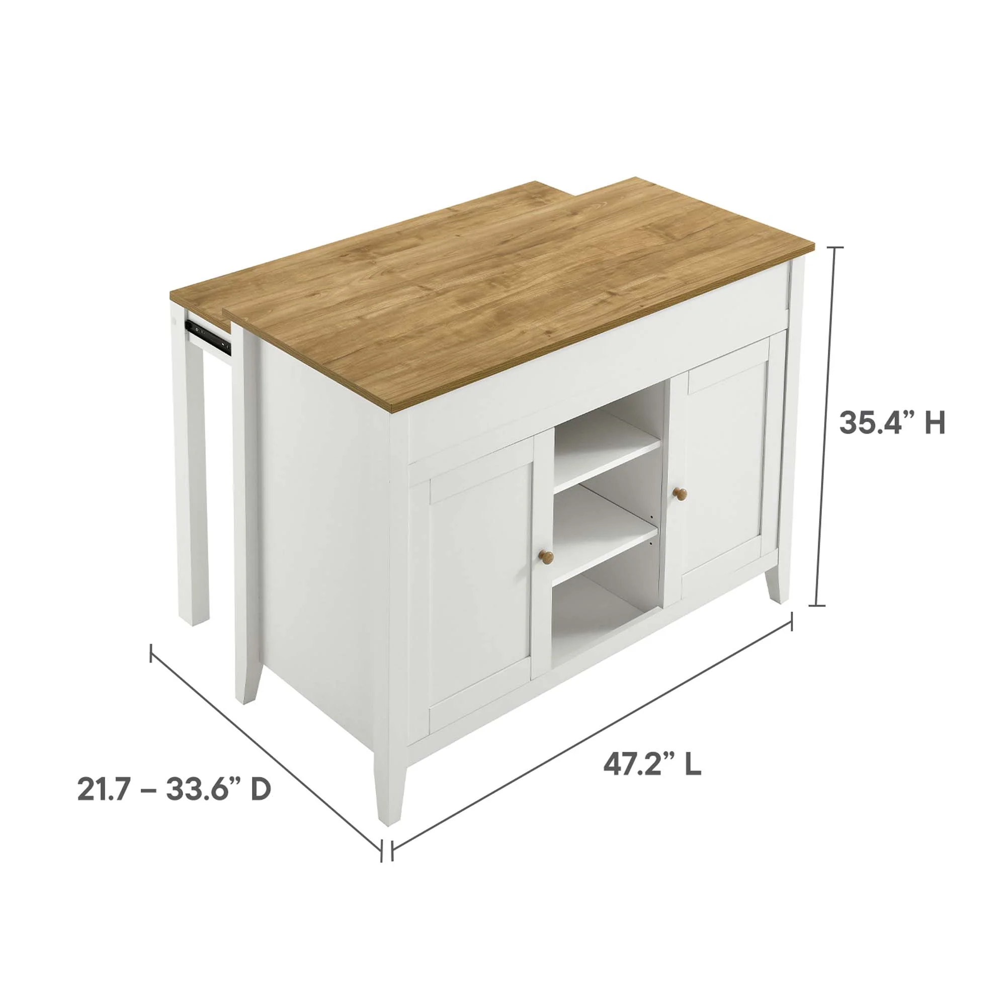 Garland 3-Piece Kitchen Island and Stool Set by Modway - Image 3