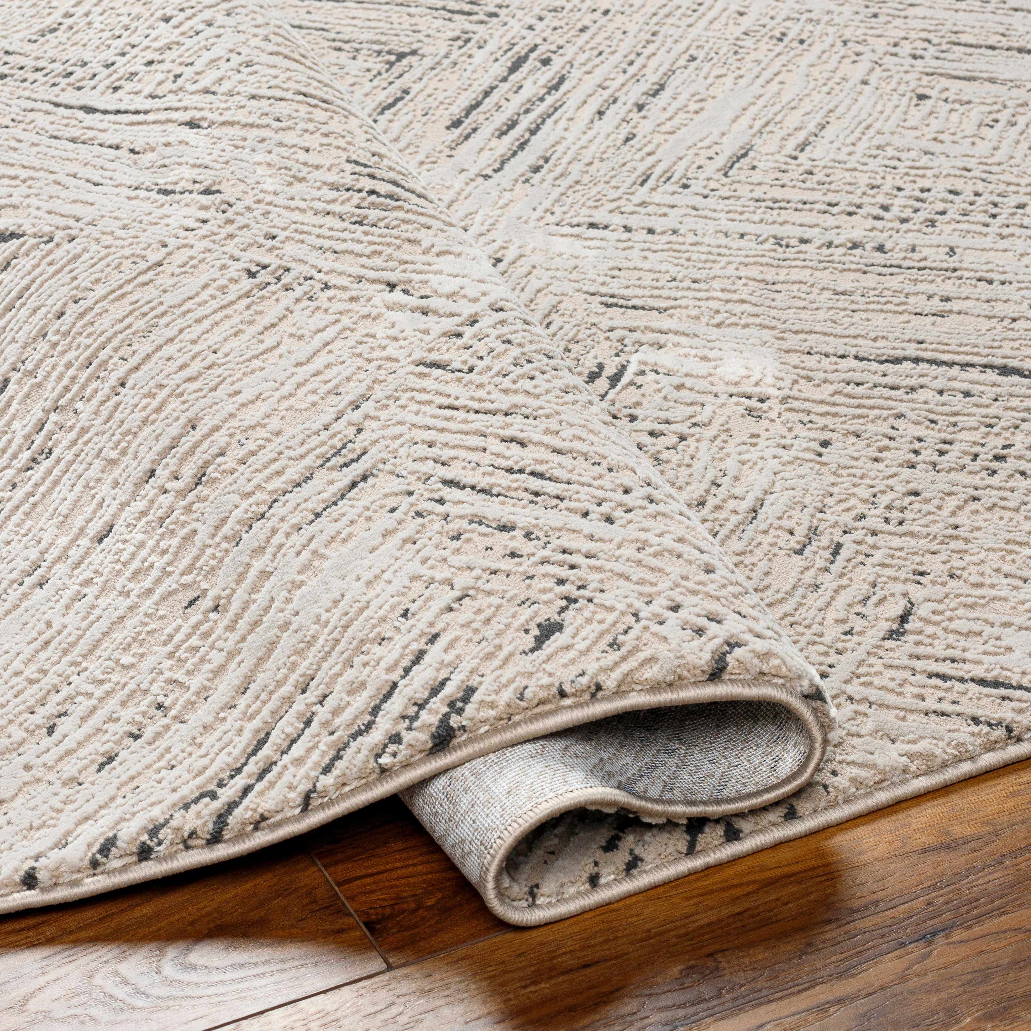 Garza Diamond Textured Washable Rug - Image 4