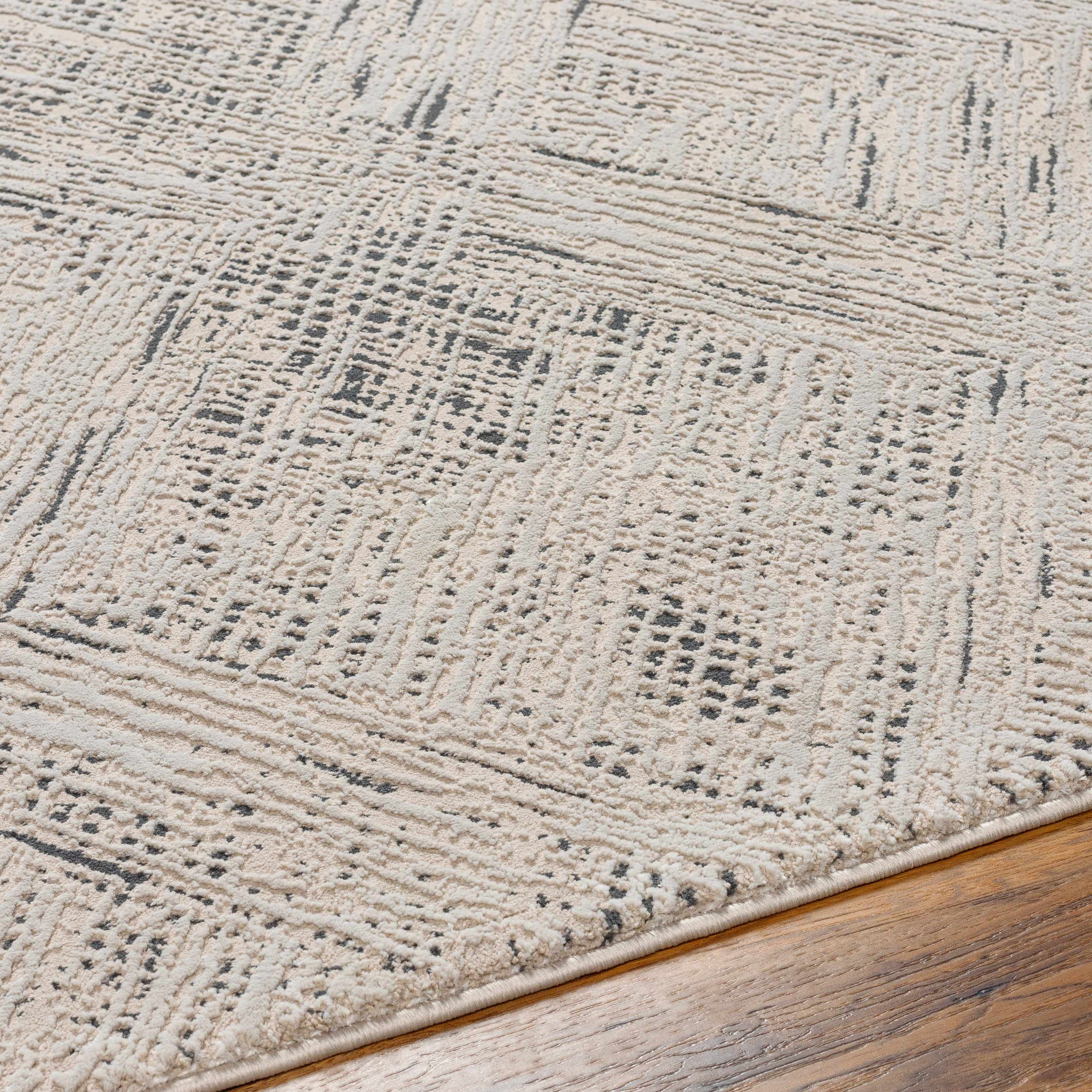 Garza Diamond Textured Washable Rug - Image 5