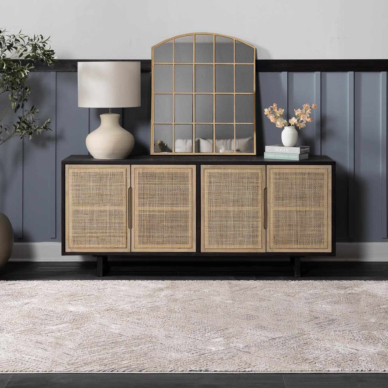 Garza Diamond Textured Washable Rug - Image 6