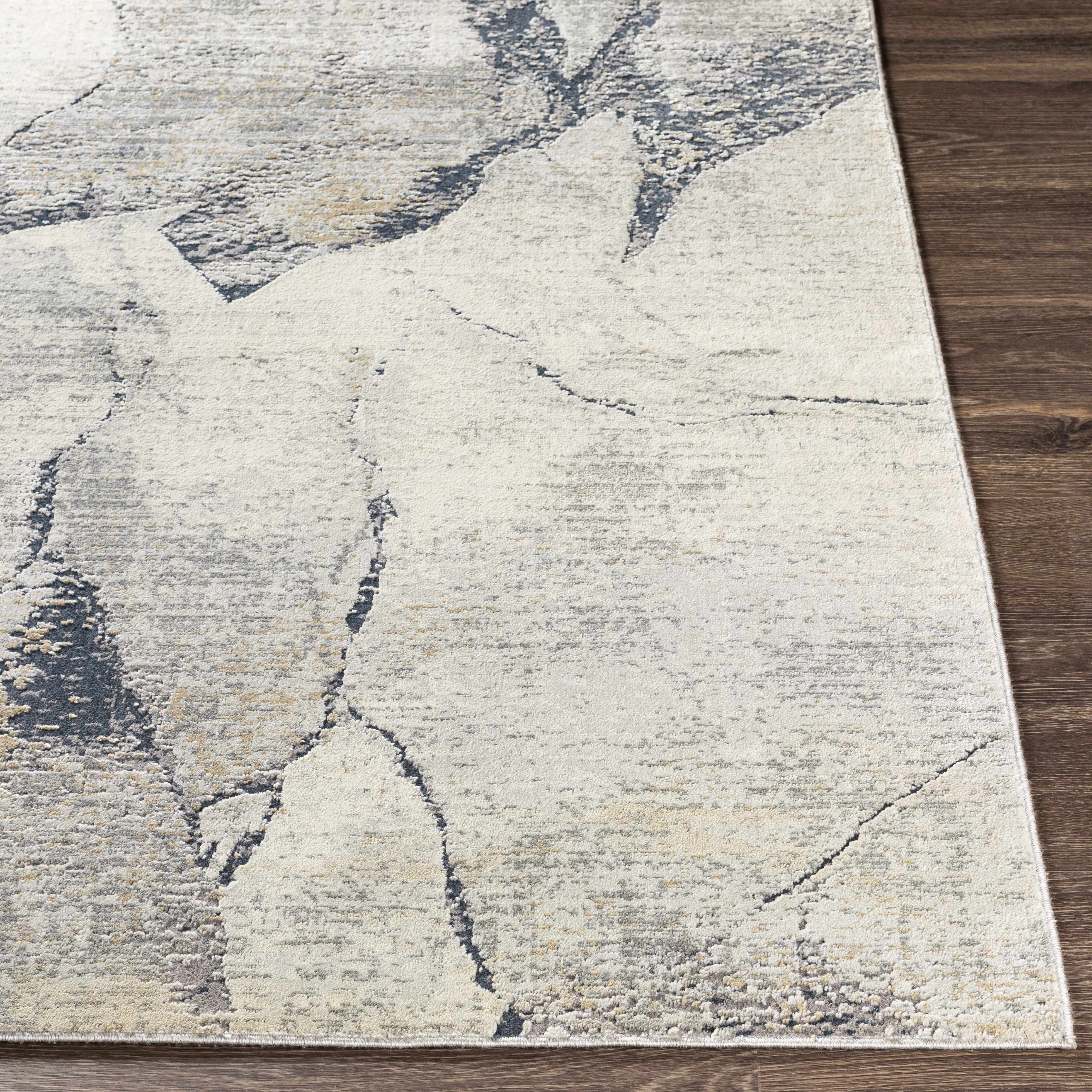Gasquet Gray Marble Textured Luxe Rug - Image 3