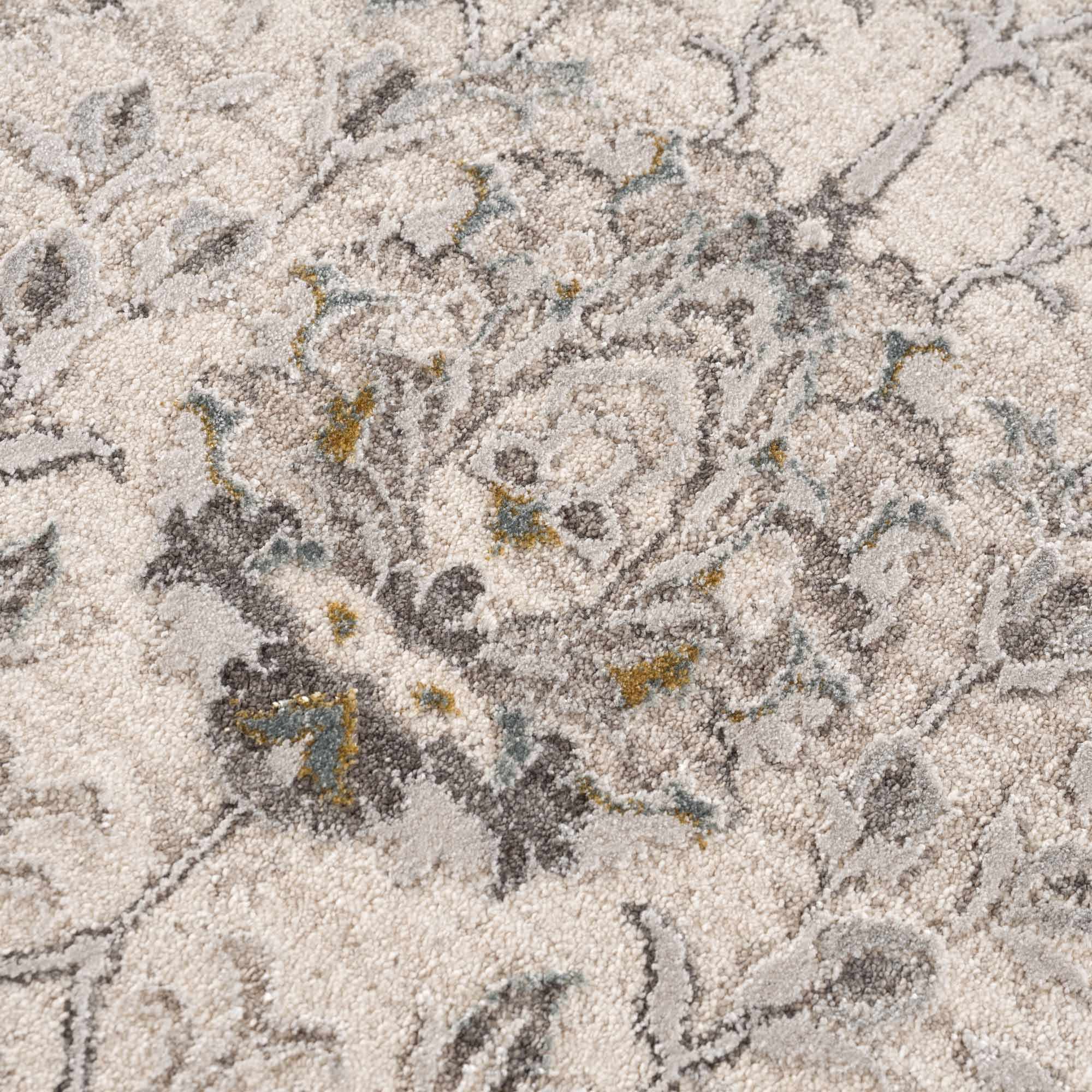 Gauge Cream & Gray Blue Rug with Fringes - Image 10