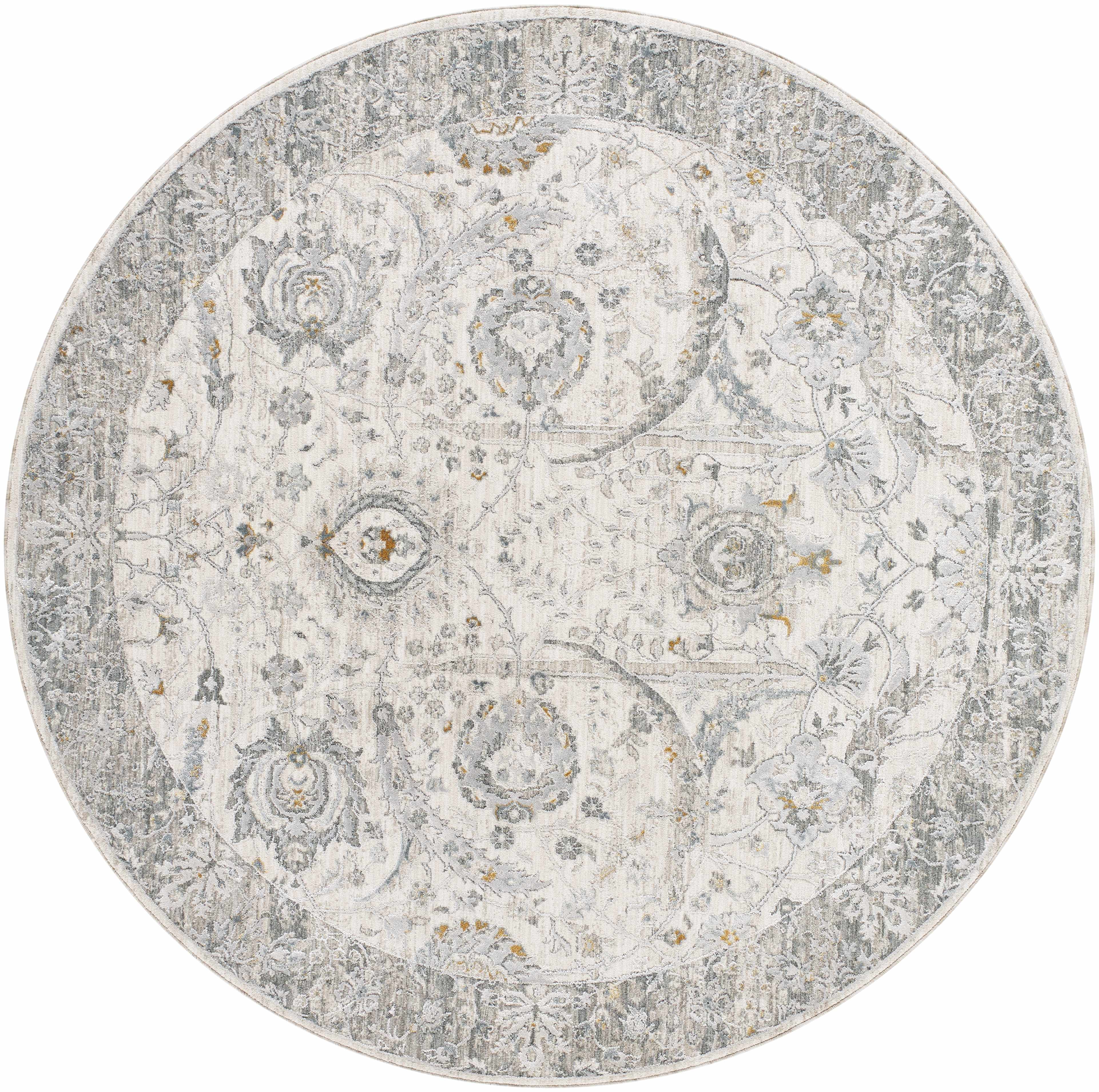 Gauge Cream & Gray Blue Rug with Fringes - Image 19
