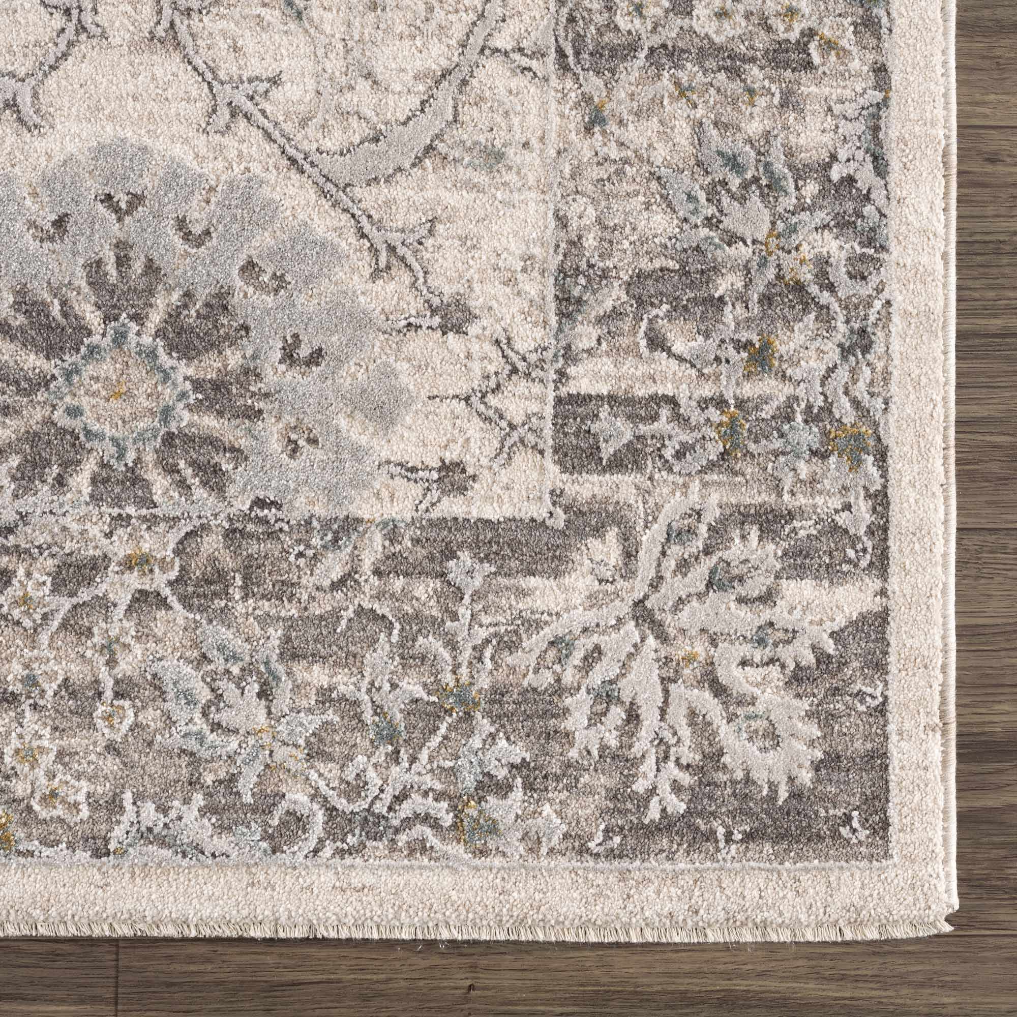 Gauge Cream & Gray Blue Rug with Fringes - Image 8