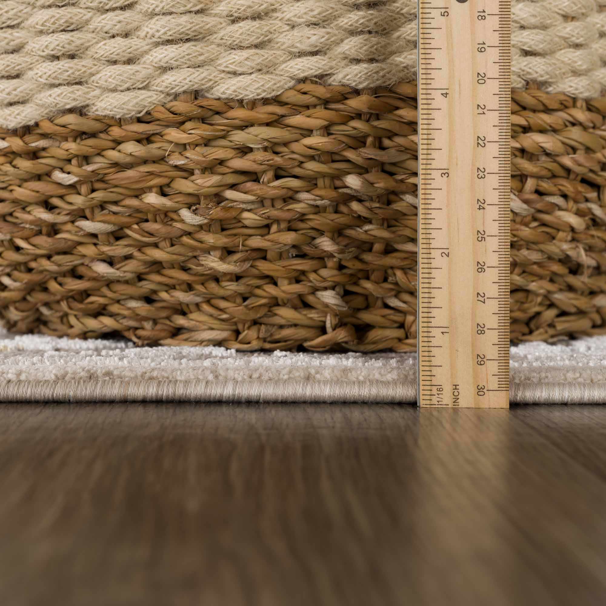 Gauge Cream & Gray Blue Rug with Fringes - Image 9
