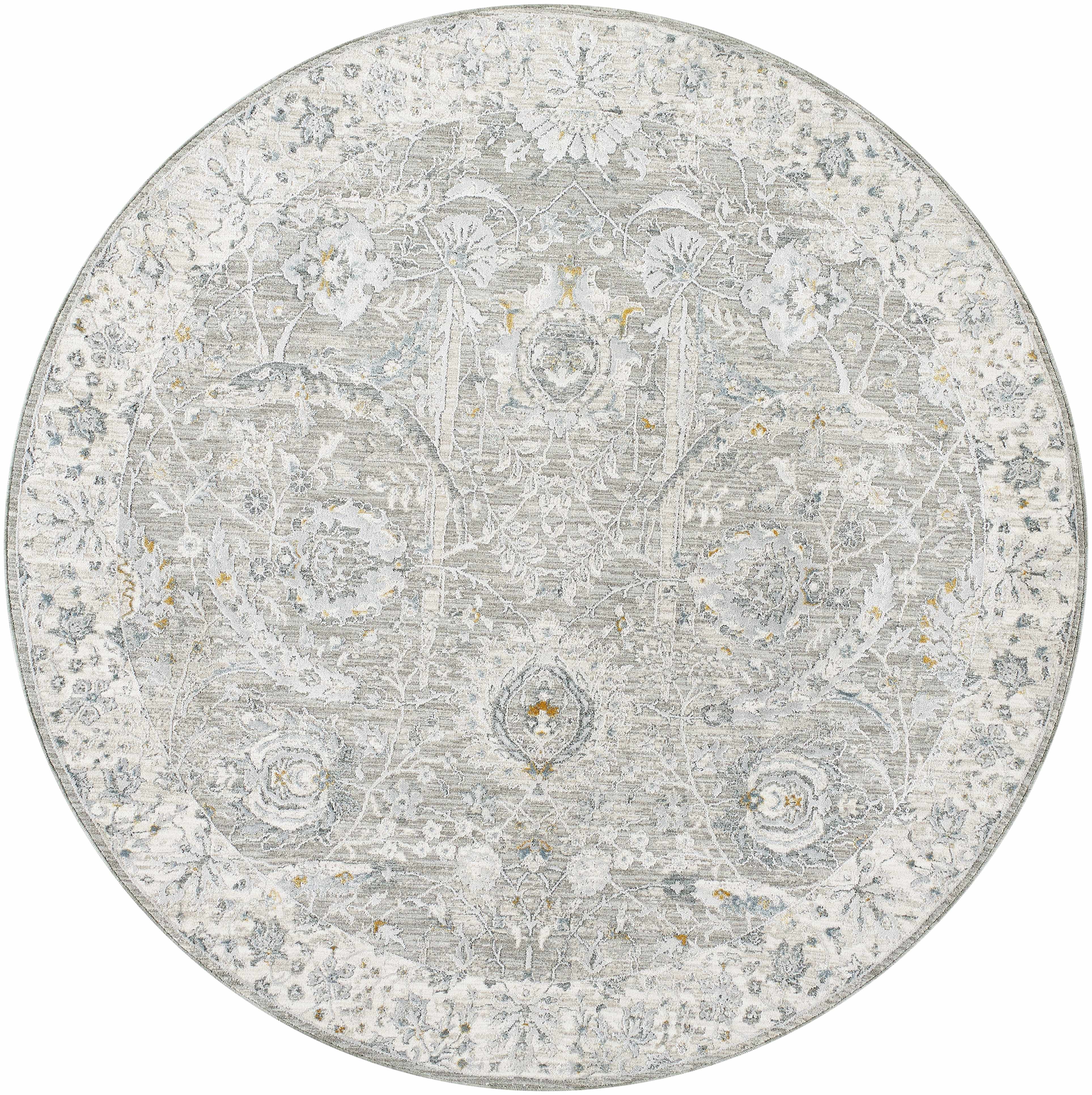 Gauge Gray Blue Textured Rug with Fringes - Image 7