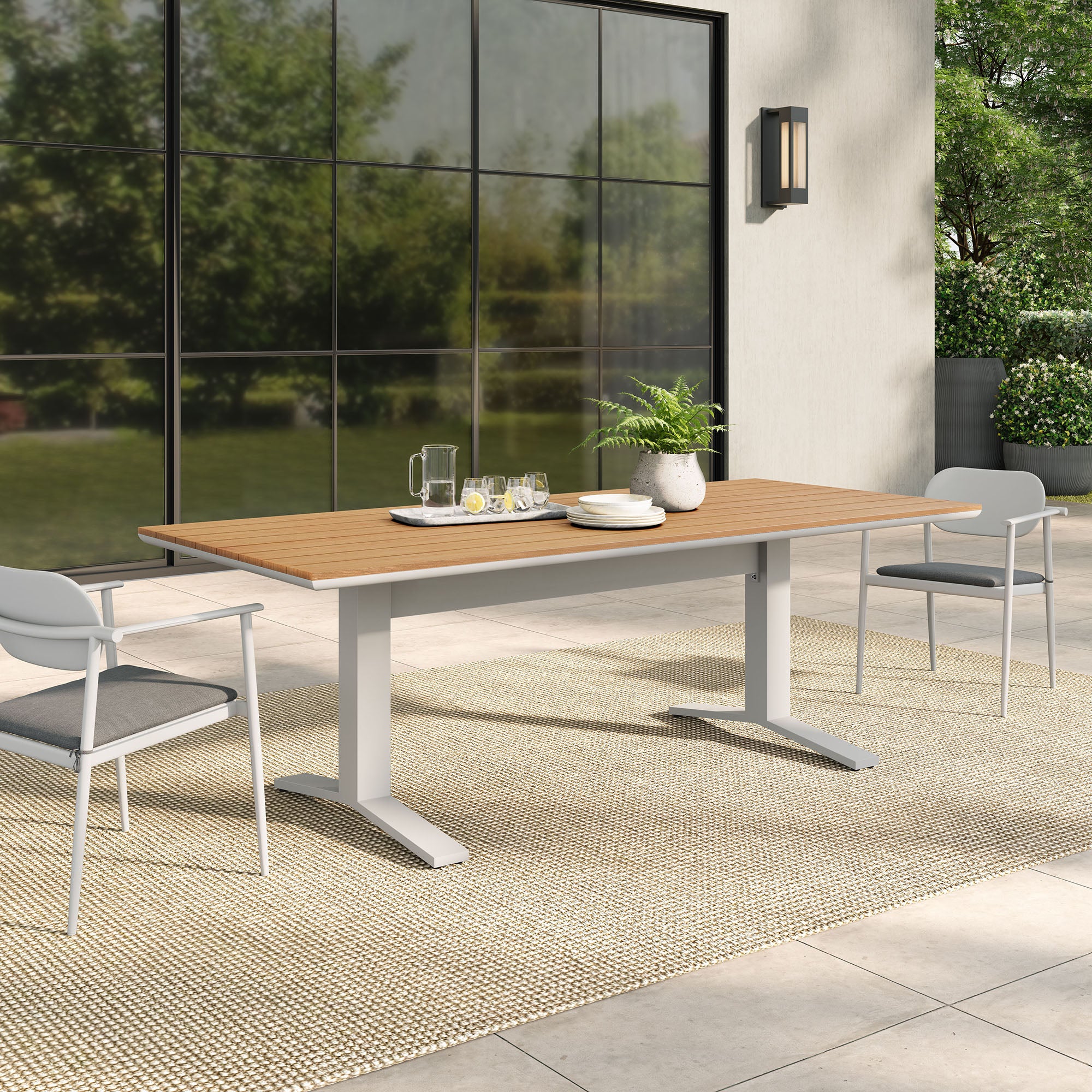 Gavelston 91" Outdoor Patio Aluminum Dining Table by Modway - Image 7