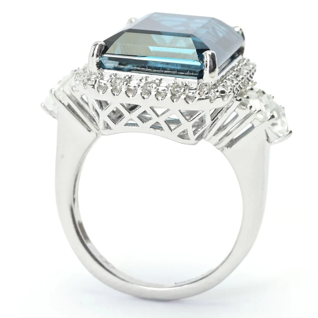 Gem Treasures 15.69ctw London Blue Topaz & Gemstone Ring - Image 2
