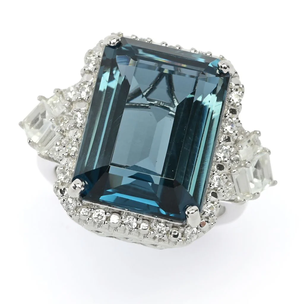 Gem Treasures 15.69ctw London Blue Topaz & Gemstone Ring - Image 3