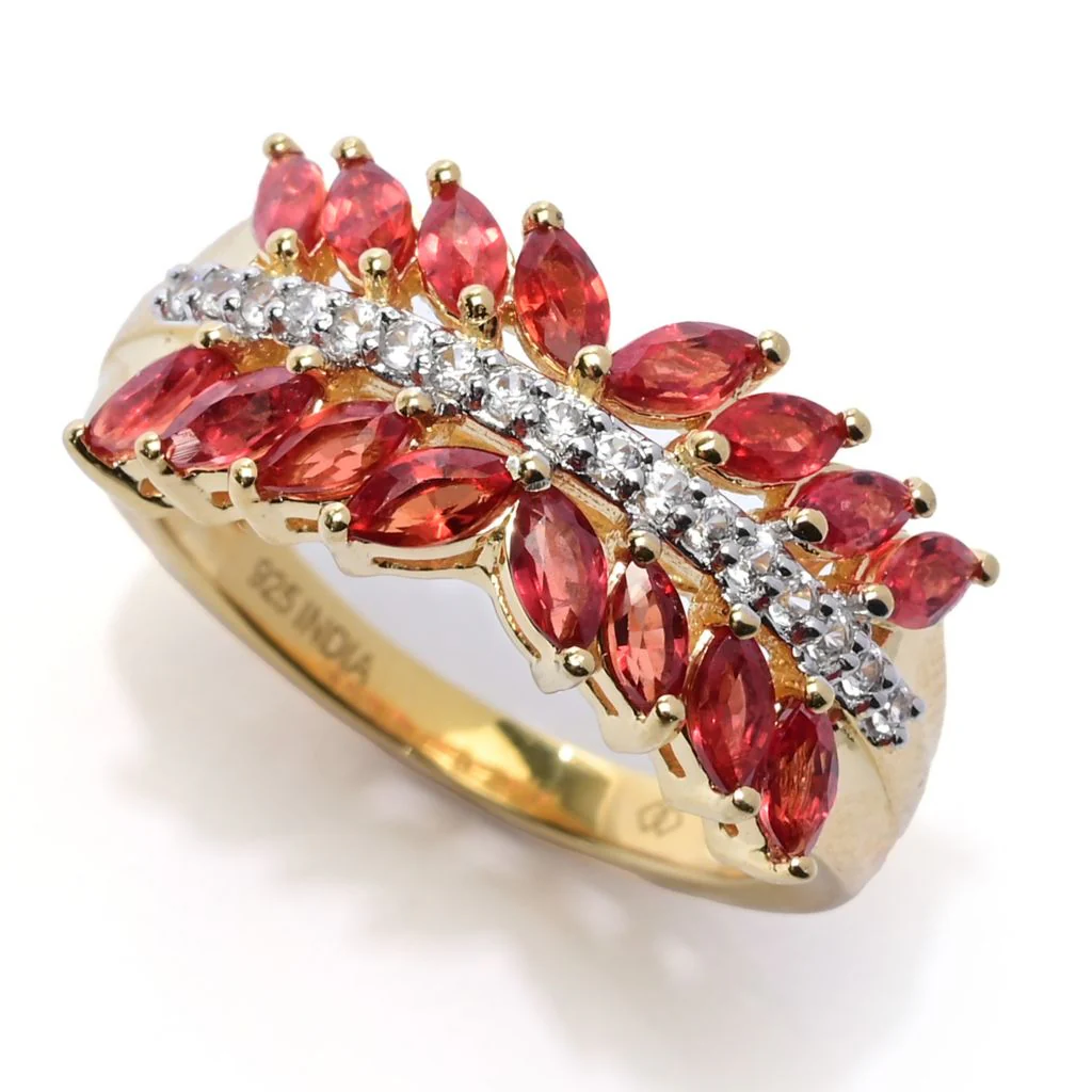 Gem Treasures 18K Vermeil Choice of 1.90ctw Exotic Sapphire & Zircon Ring - Image 10