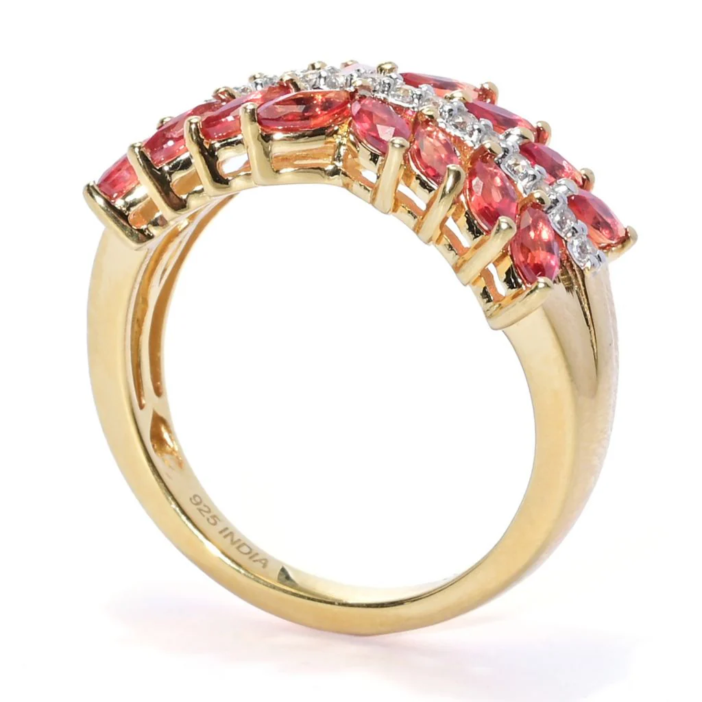 Gem Treasures 18K Vermeil Choice of 1.90ctw Exotic Sapphire & Zircon Ring - Image 2