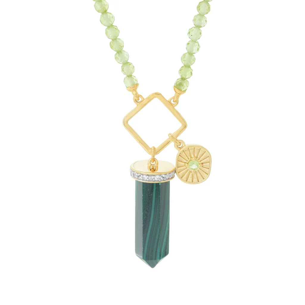 Gem Treasures 18K Vermeil Choice of Gem Crystal Charm Beaded Necklace - Image 5