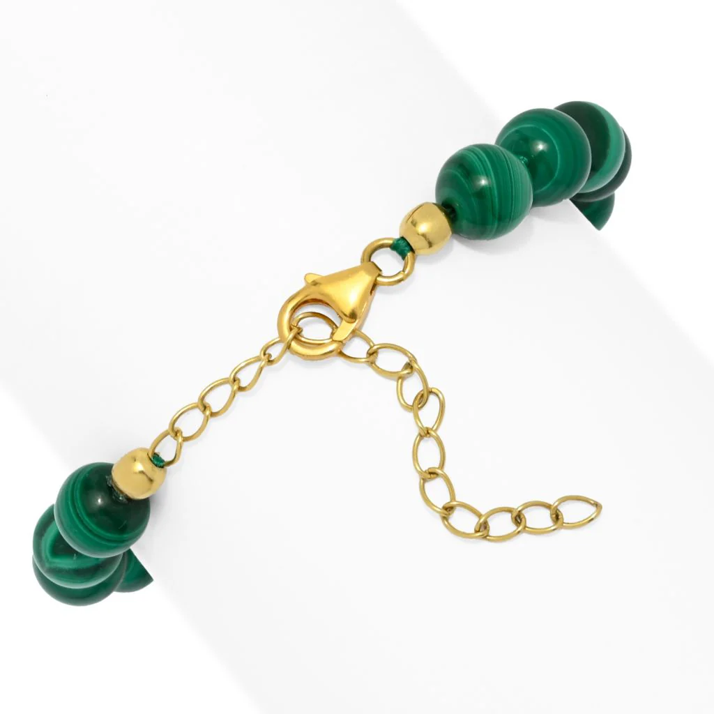 Gem Treasures 18K Vermeil Choice of Gemstone Bead Stretch Bracelet - Image 2