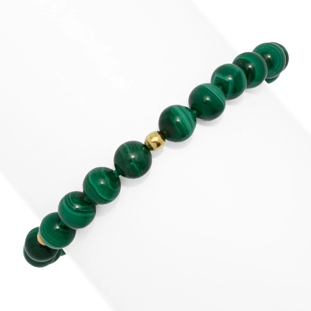 Gem Treasures 18K Vermeil Choice of Gemstone Bead Stretch Bracelet - Image 5