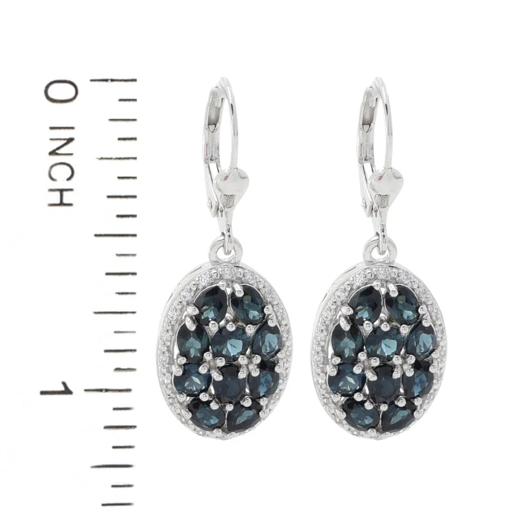 Gem Treasures 4.08ctw Mixed Cut Indicolite & Zircon Drop Earrings - Image 2