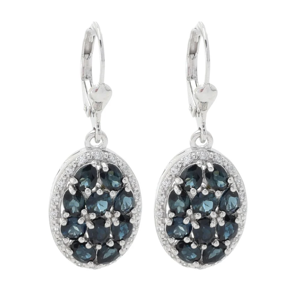 Gem Treasures 4.08ctw Mixed Cut Indicolite & Zircon Drop Earrings - Image 3