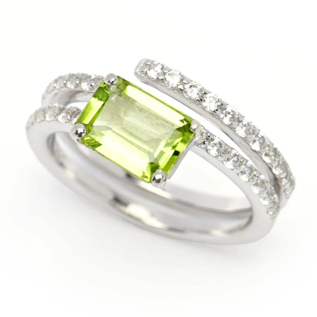 Gem Treasures Choice of Gemstone & White Zircon Wrap Ring - Image 11