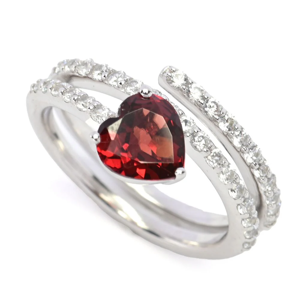 Gem Treasures Choice of Gemstone & White Zircon Wrap Ring - Image 8